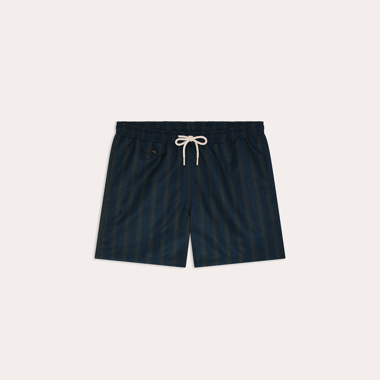 Maillot de bain navy à rayures kaki