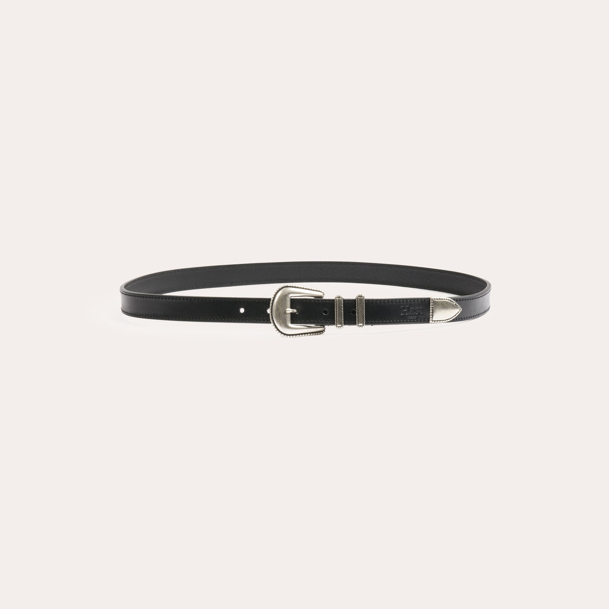 Black leather western belt