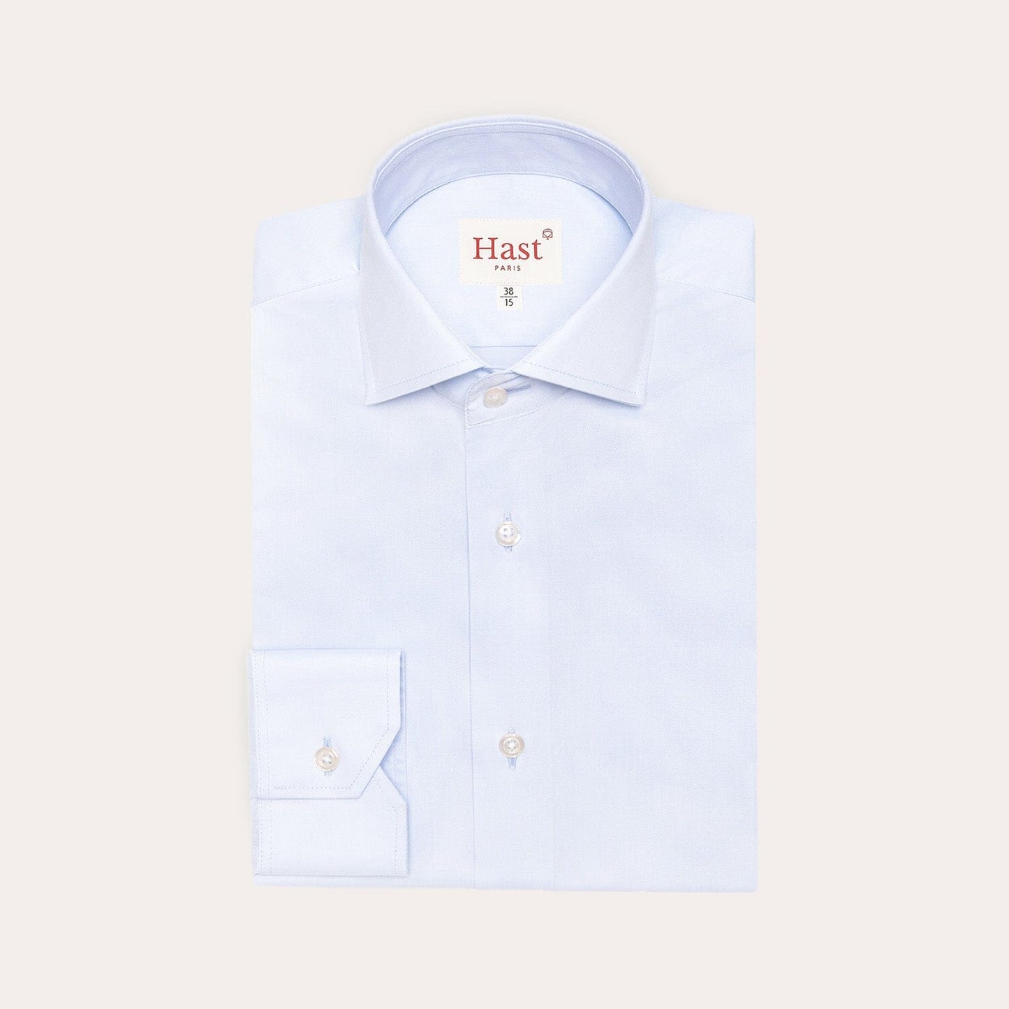 Chemise cintrée en twill double retors bleu ciel