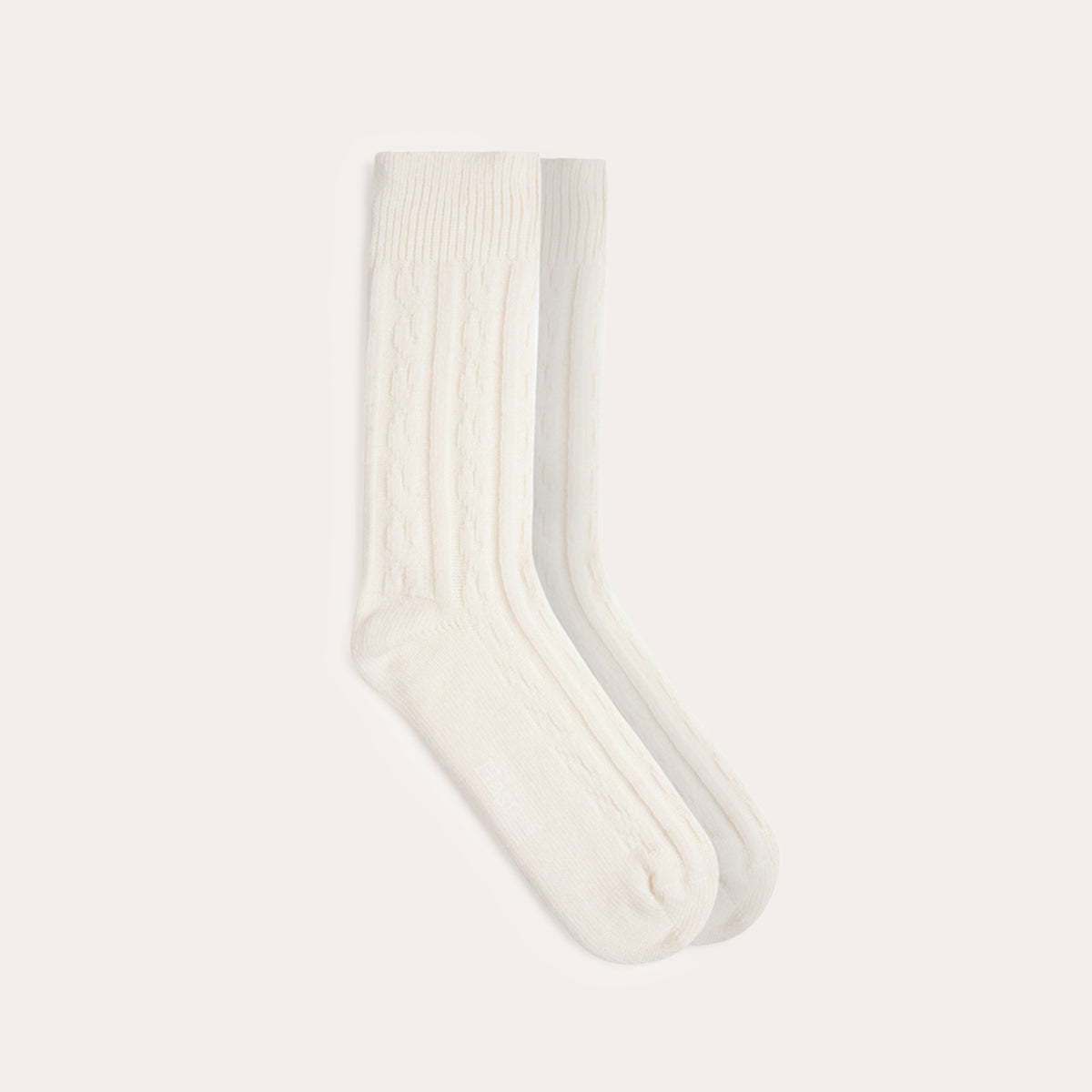Ecrufarbene Socken aus Wolle und Kaschmir