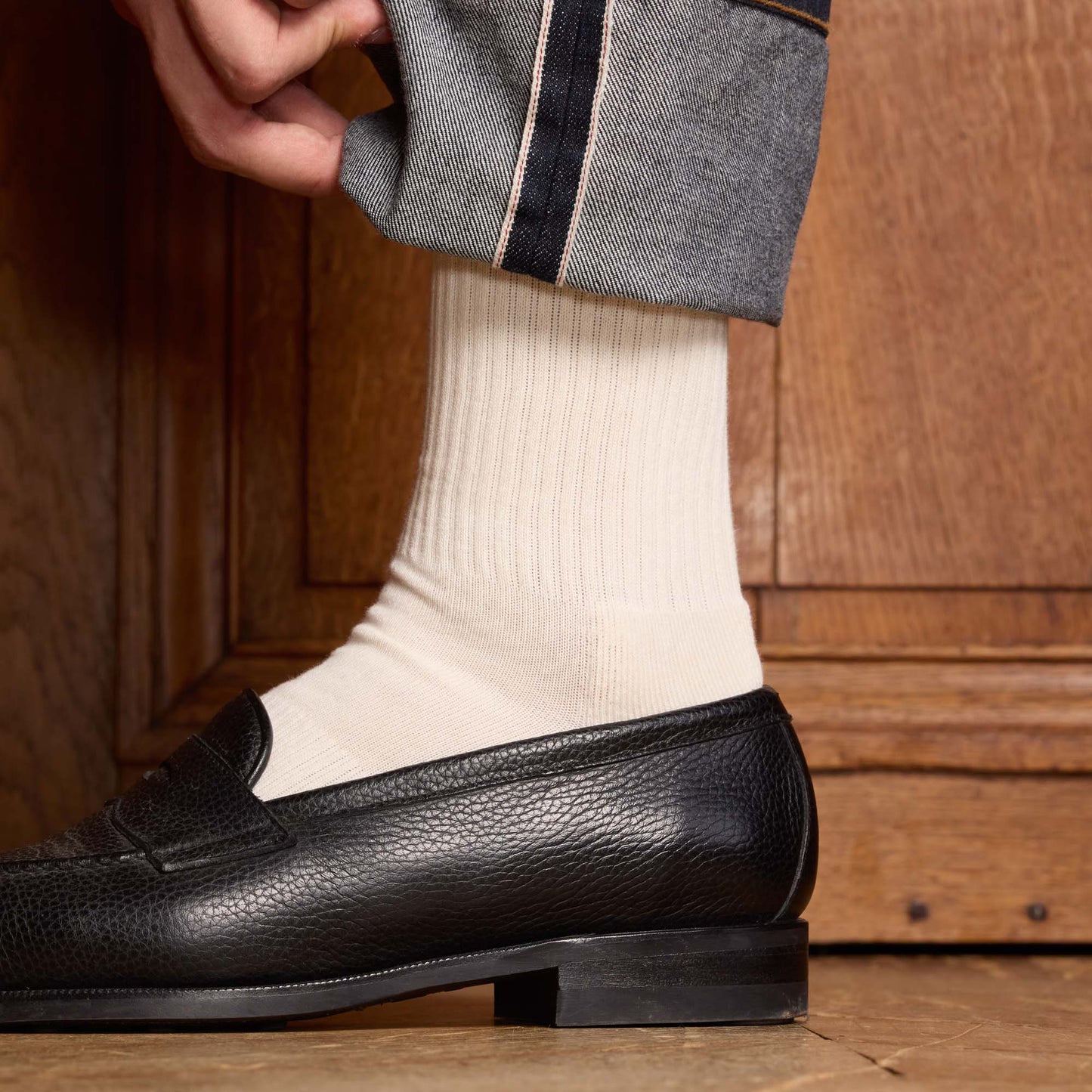 Pack de 3 chaussettes en coton marine, vert, ecrue