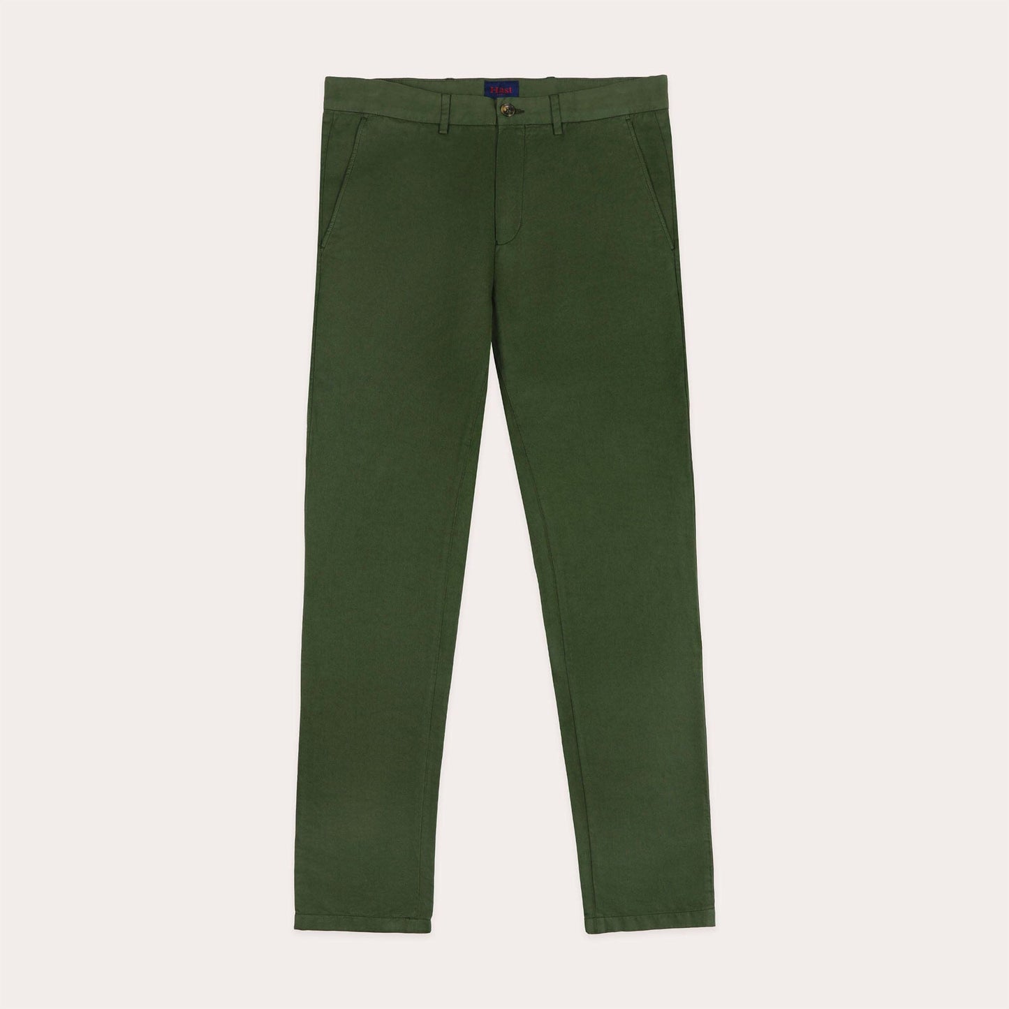 Chino en coton et lin vert