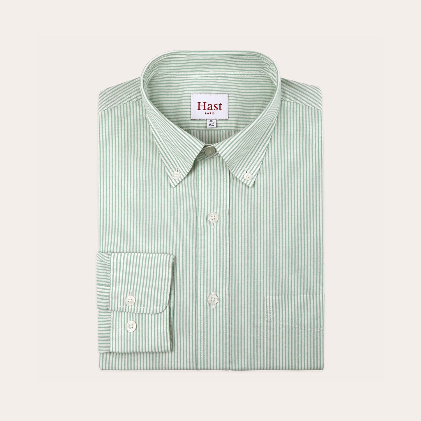 Chemise en oxford verte à rayures