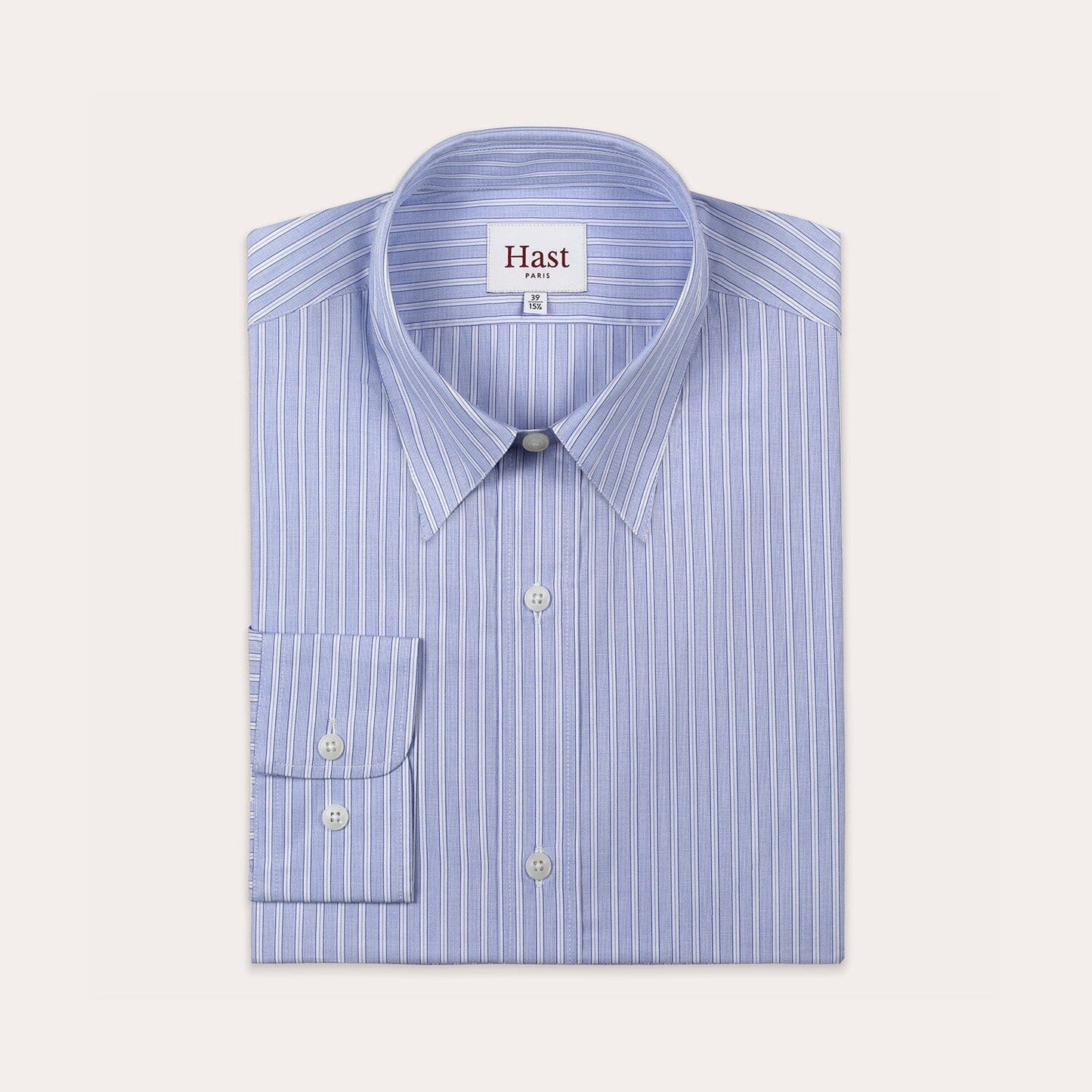Chemise en popeline bleue à rayures