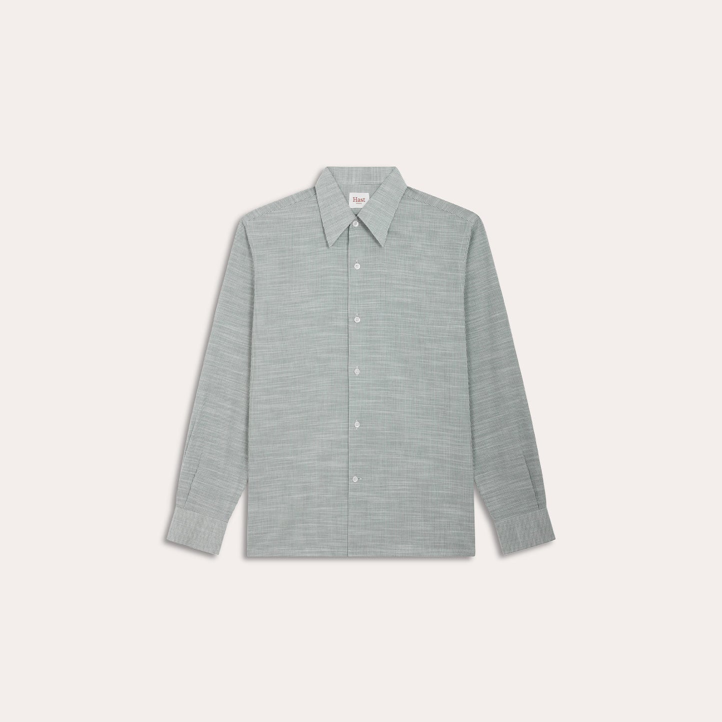 Green striped cotton shirt
