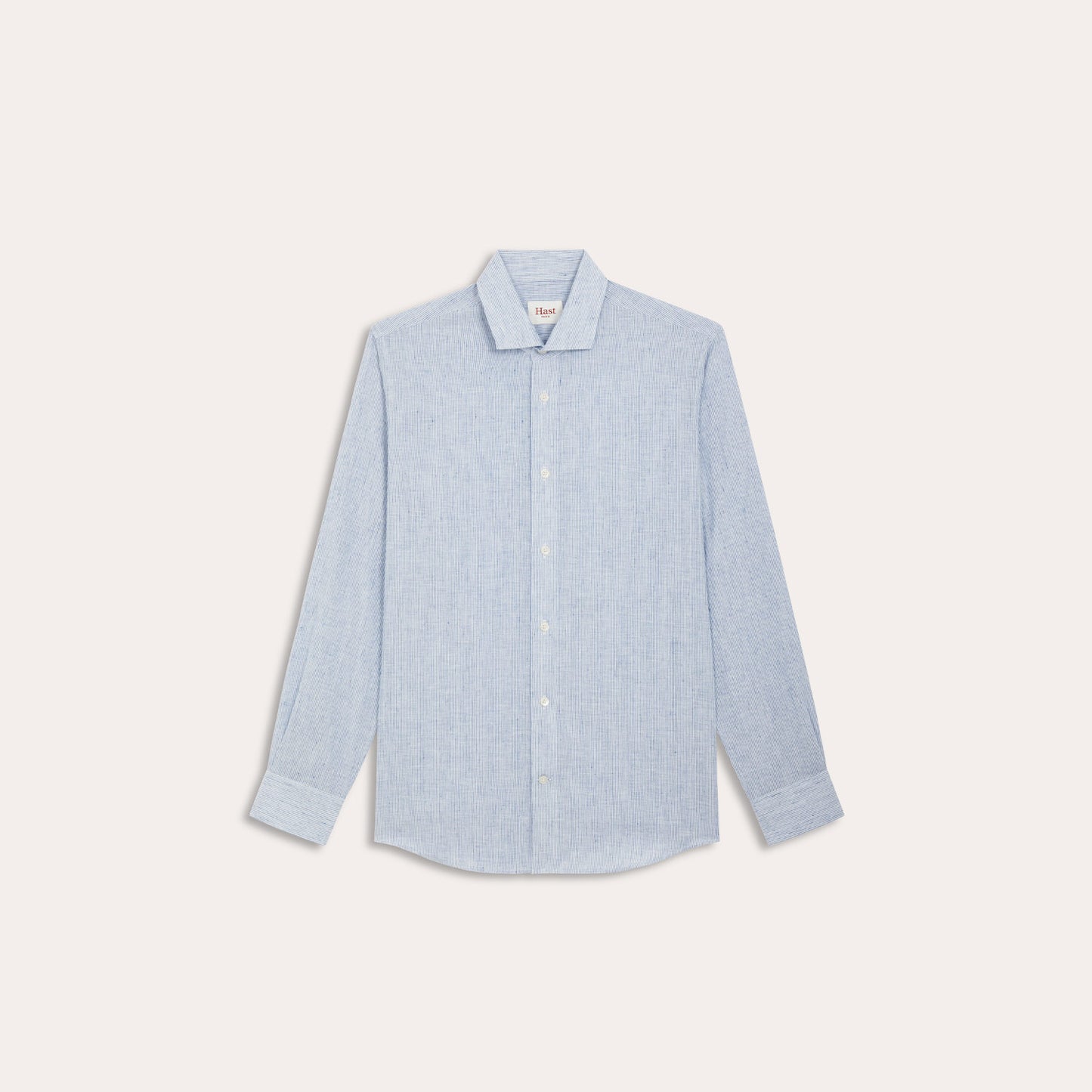 Blue striped cotton and linen shirt
