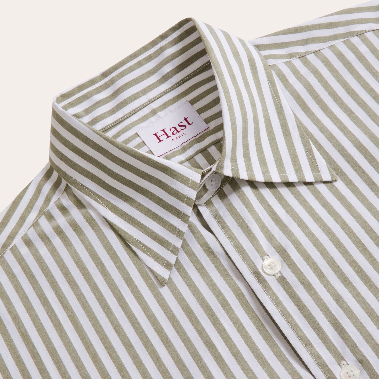 Chemise en popeline à rayures vertes et blanches