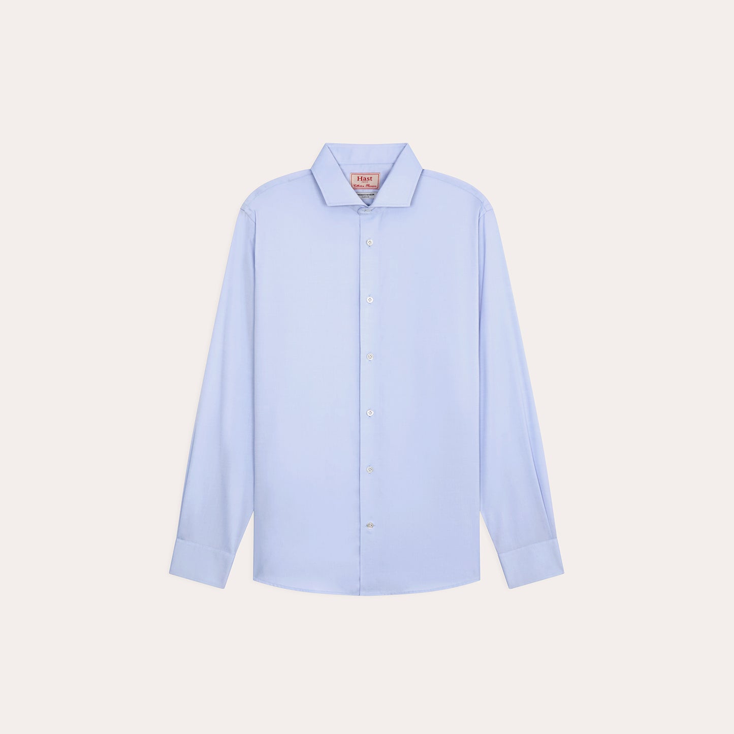 Chemise premium Thomas Mason en pinpoint bleu uni