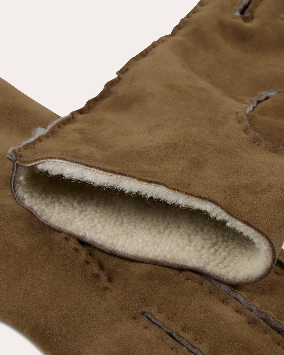 Handschuhe aus Lammfell in Camel