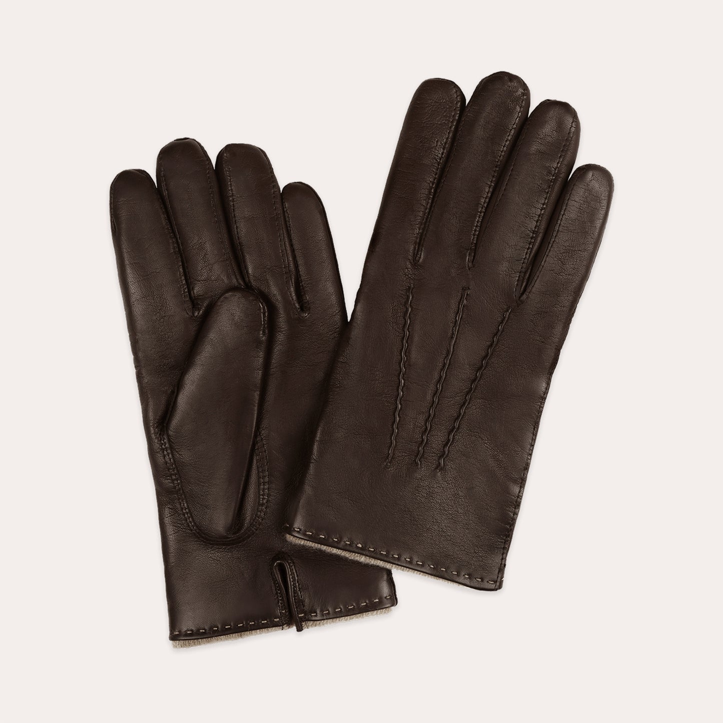 Gants en cuir marron