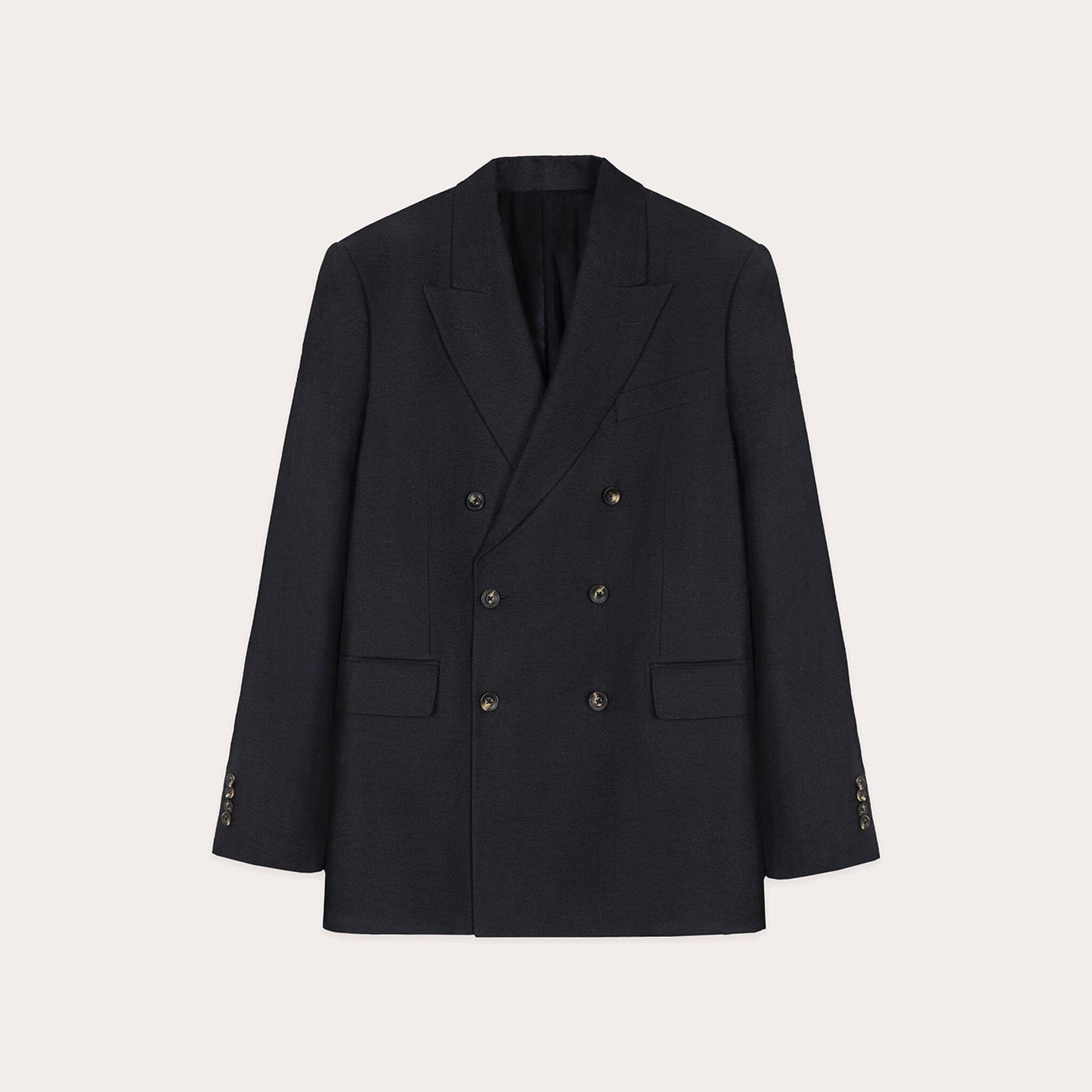 Veste croisée en lin marine