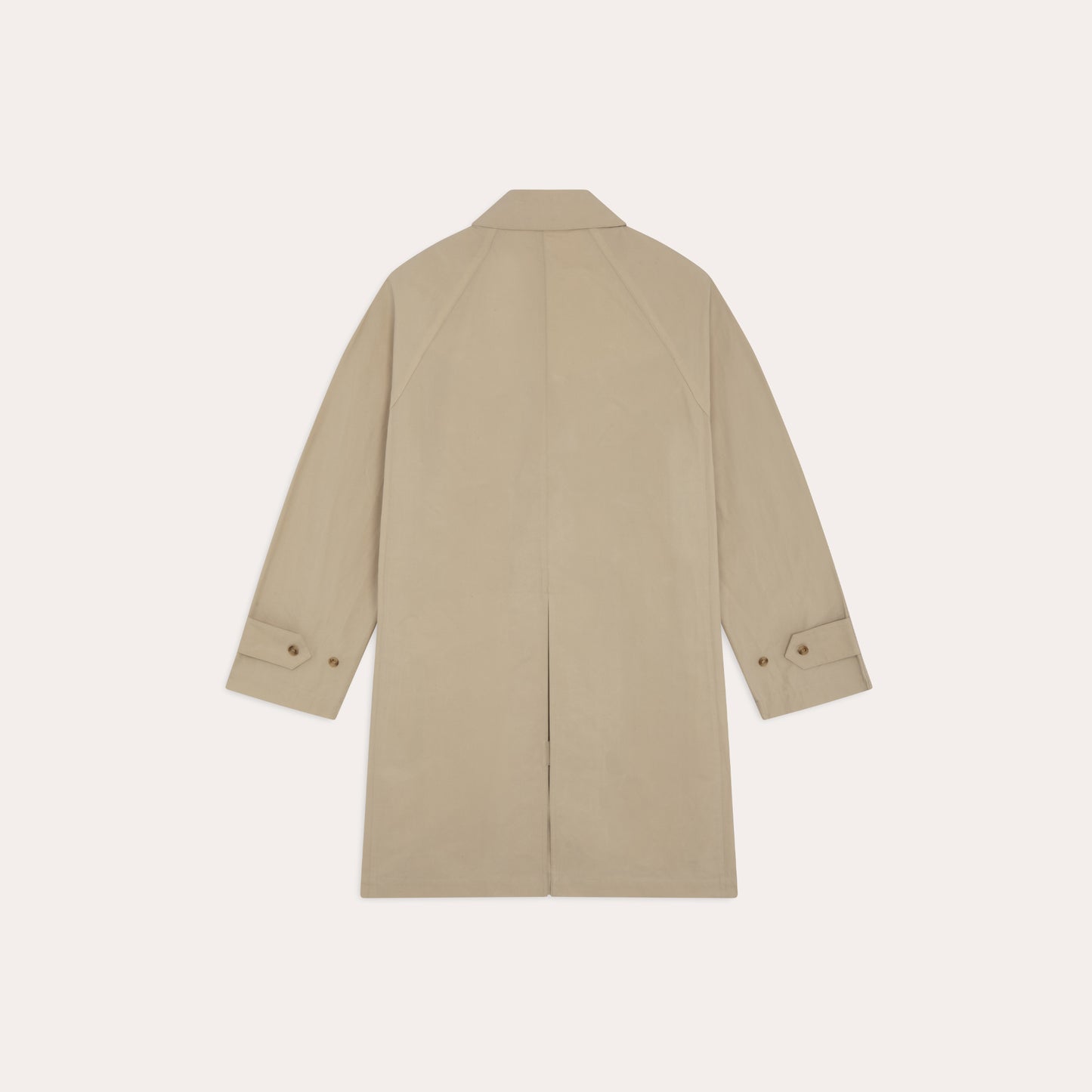 Balmacaan en coton ciré beige