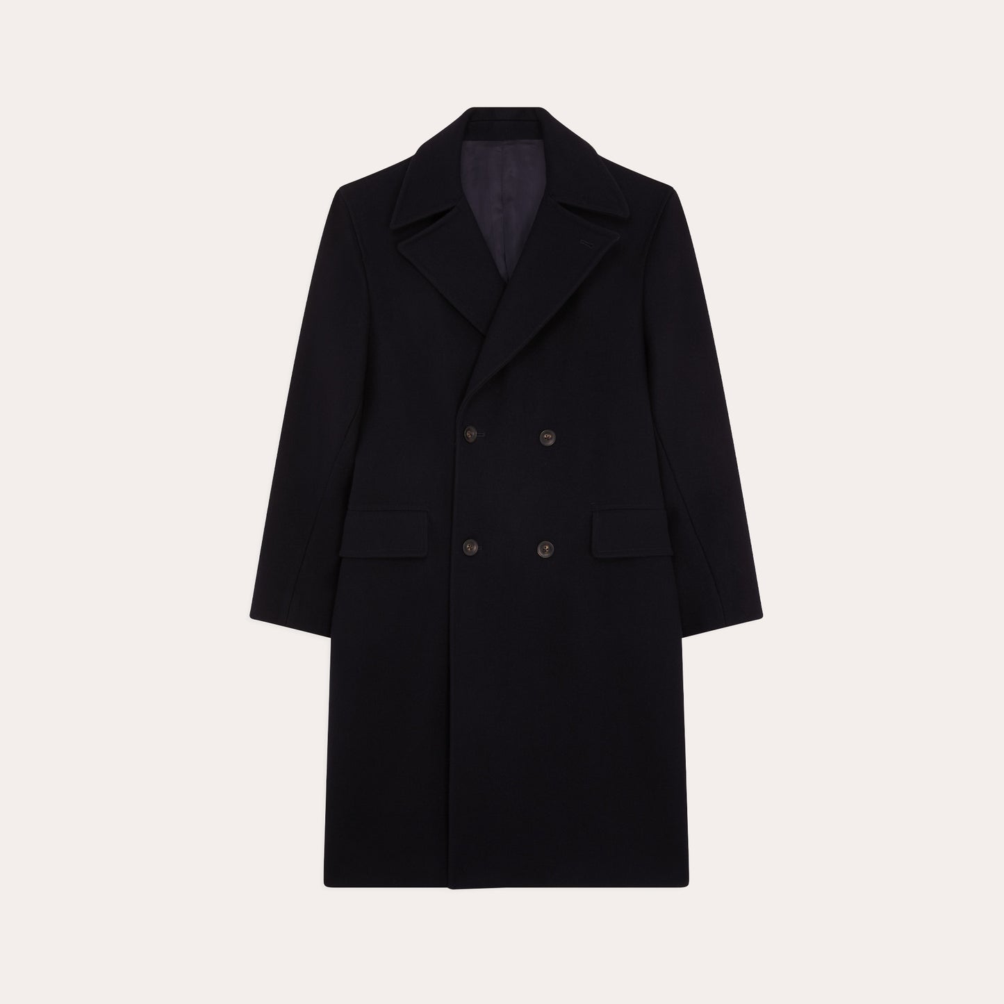 Navy wool double-breasted coat