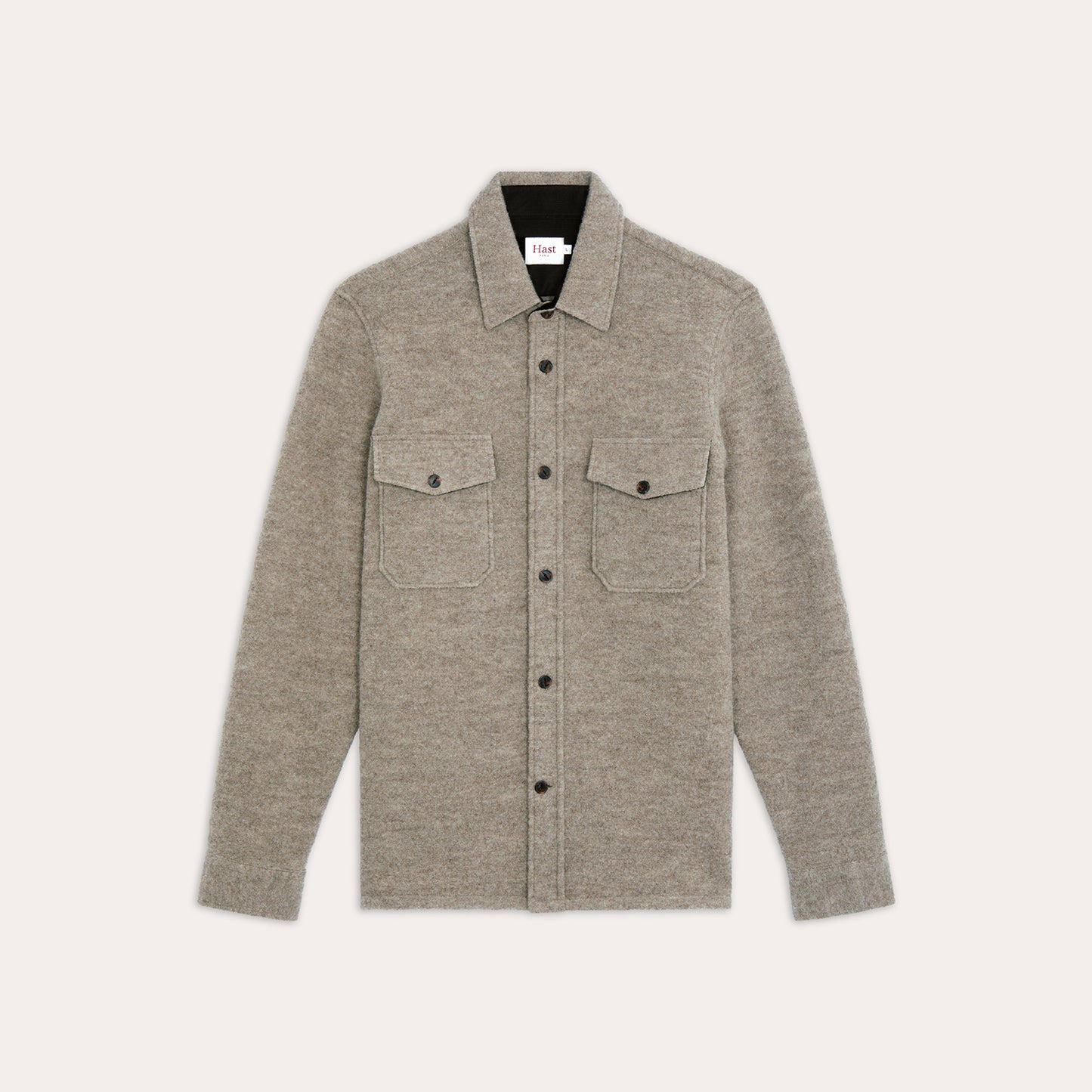 Surchemise en laine bouillie beige