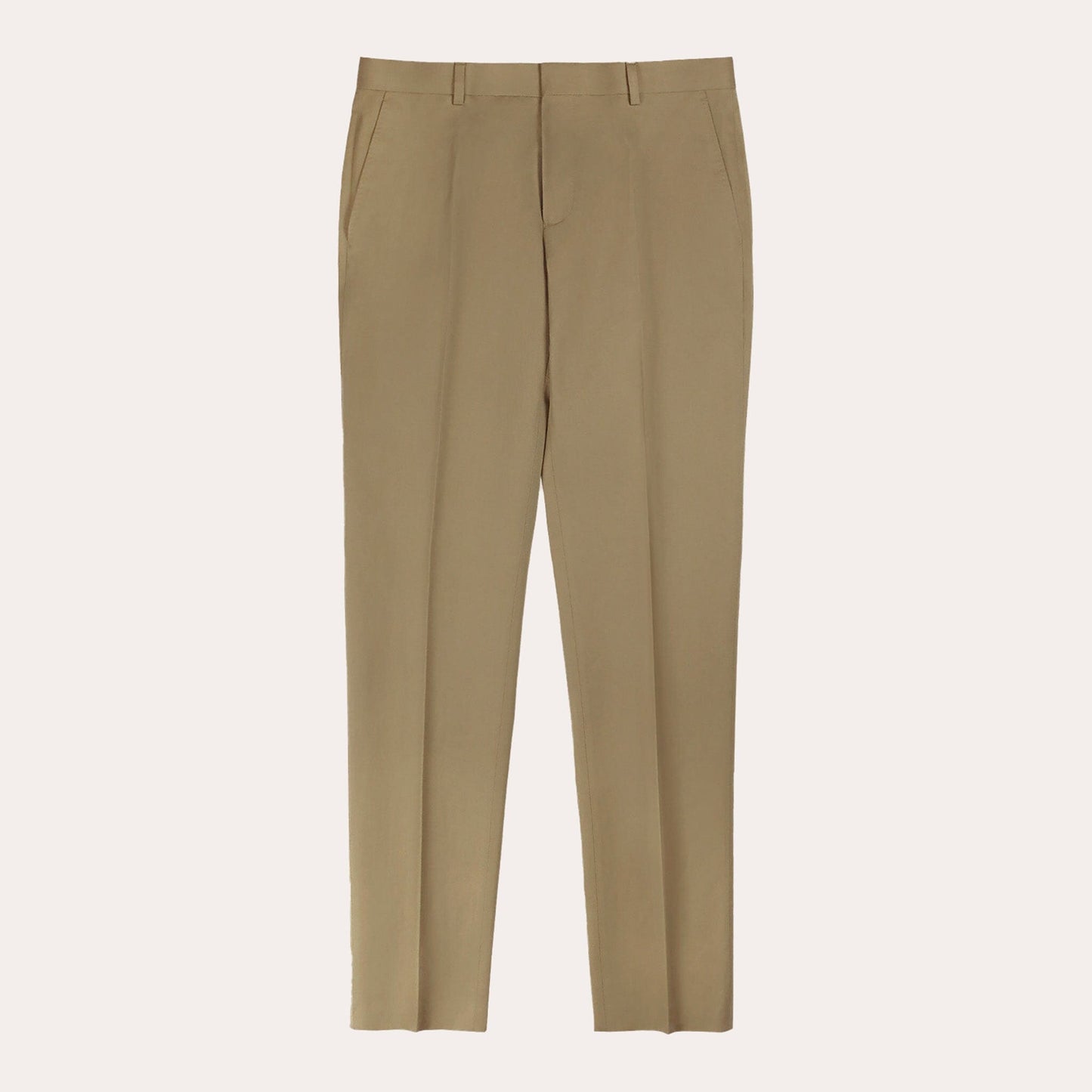 Pantalon en lin et coton kaki clair