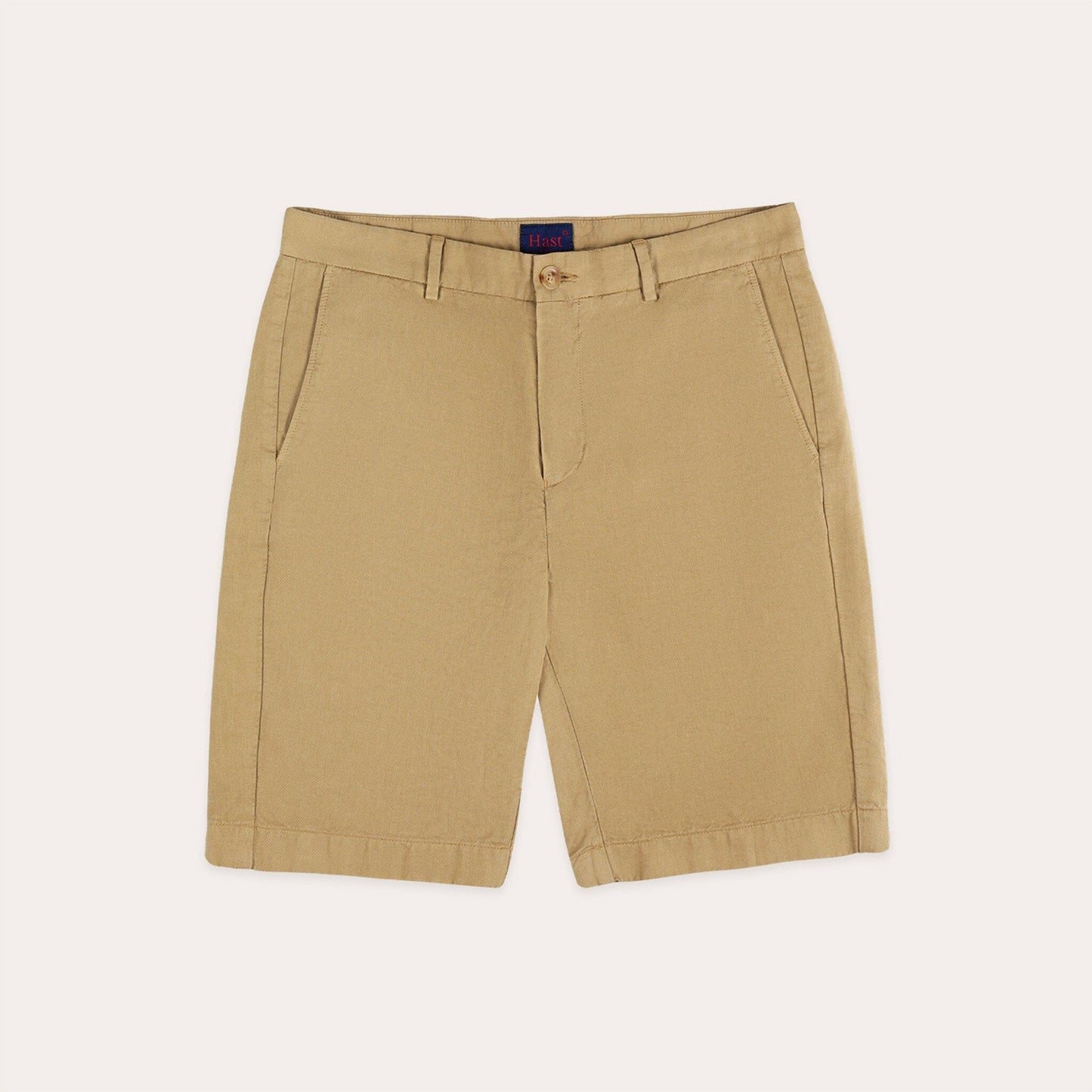 Short en coton et lin camel