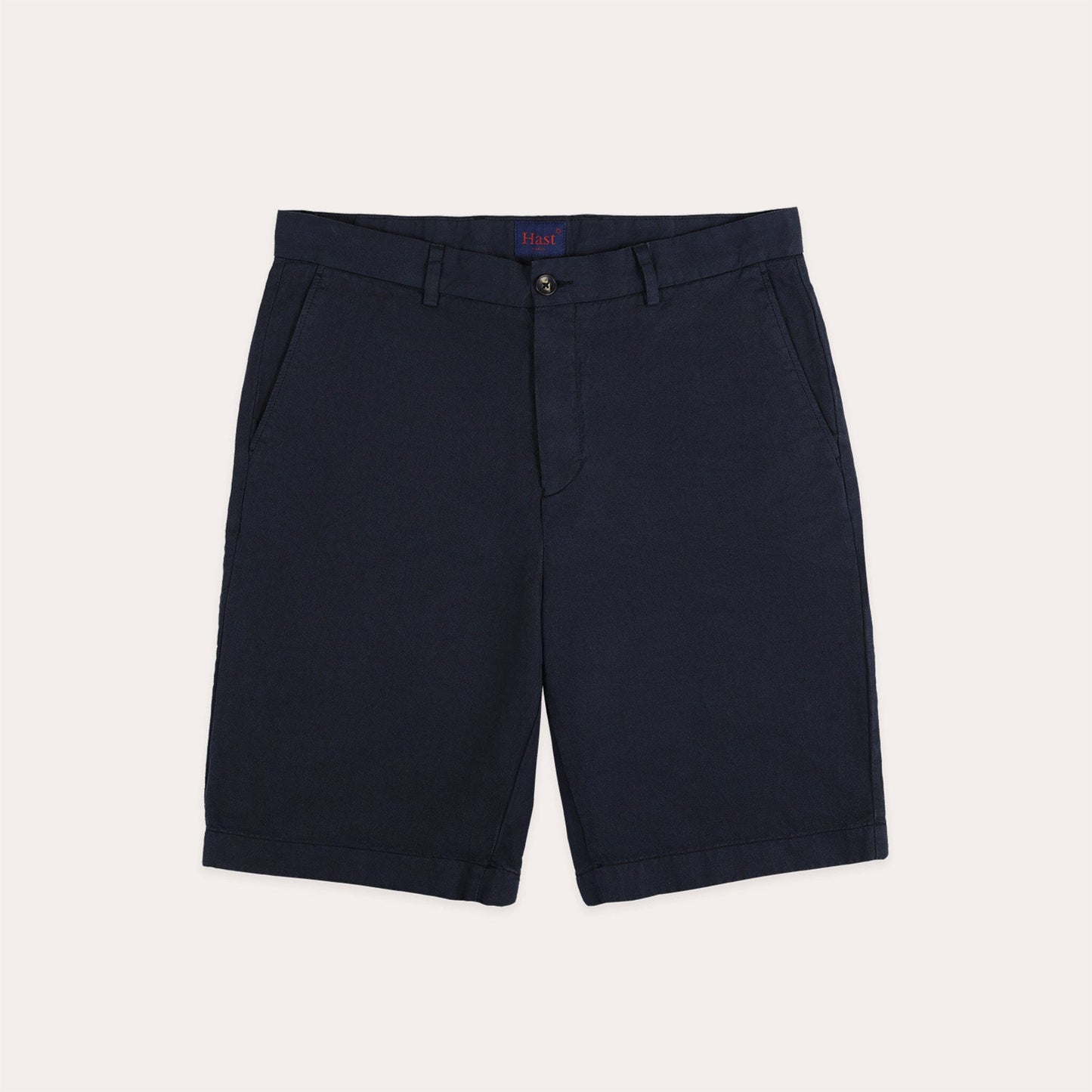 Short en coton et lin marine