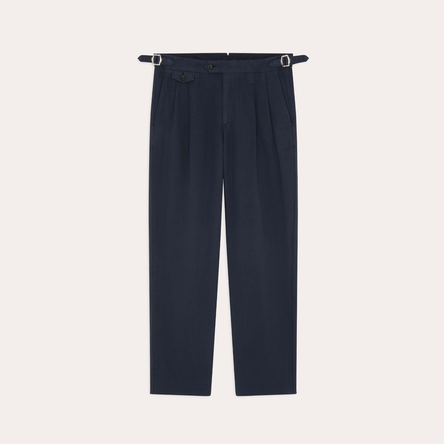 Pantalon en coton et lin marine