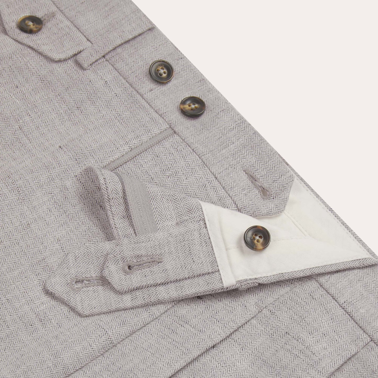 Pantalon double plis gris chiné