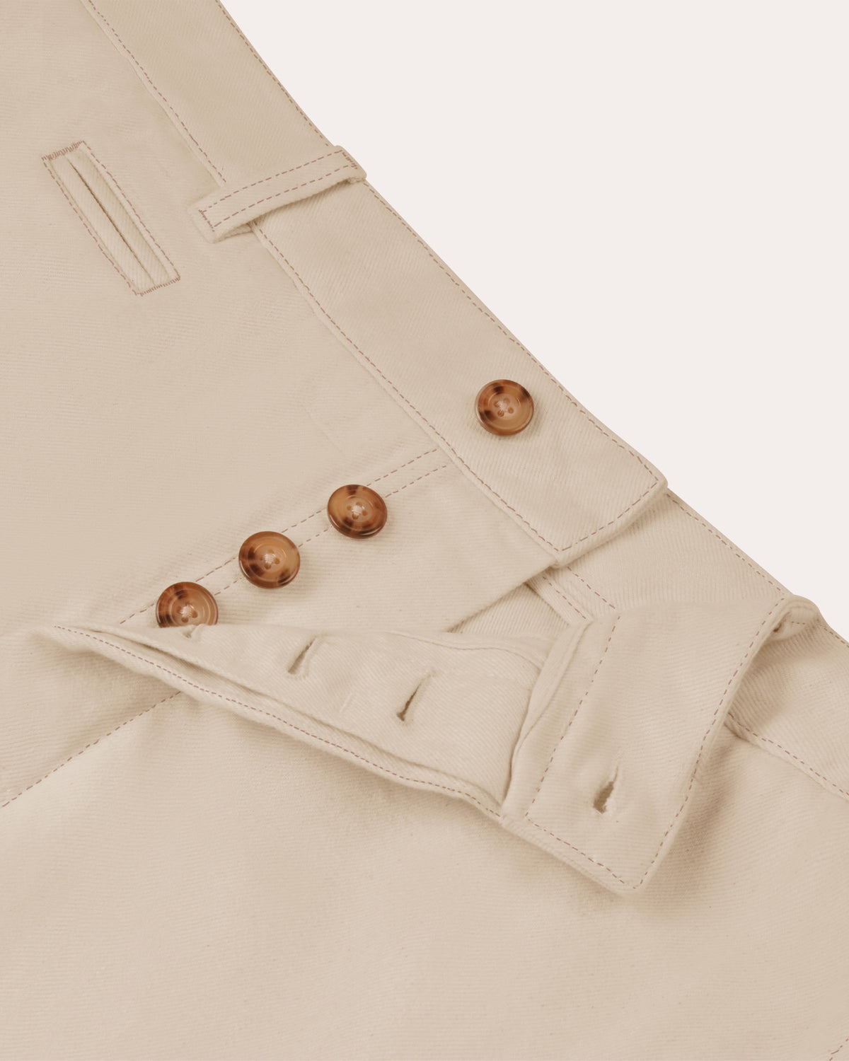 Weite Hose aus Denim in Ecru