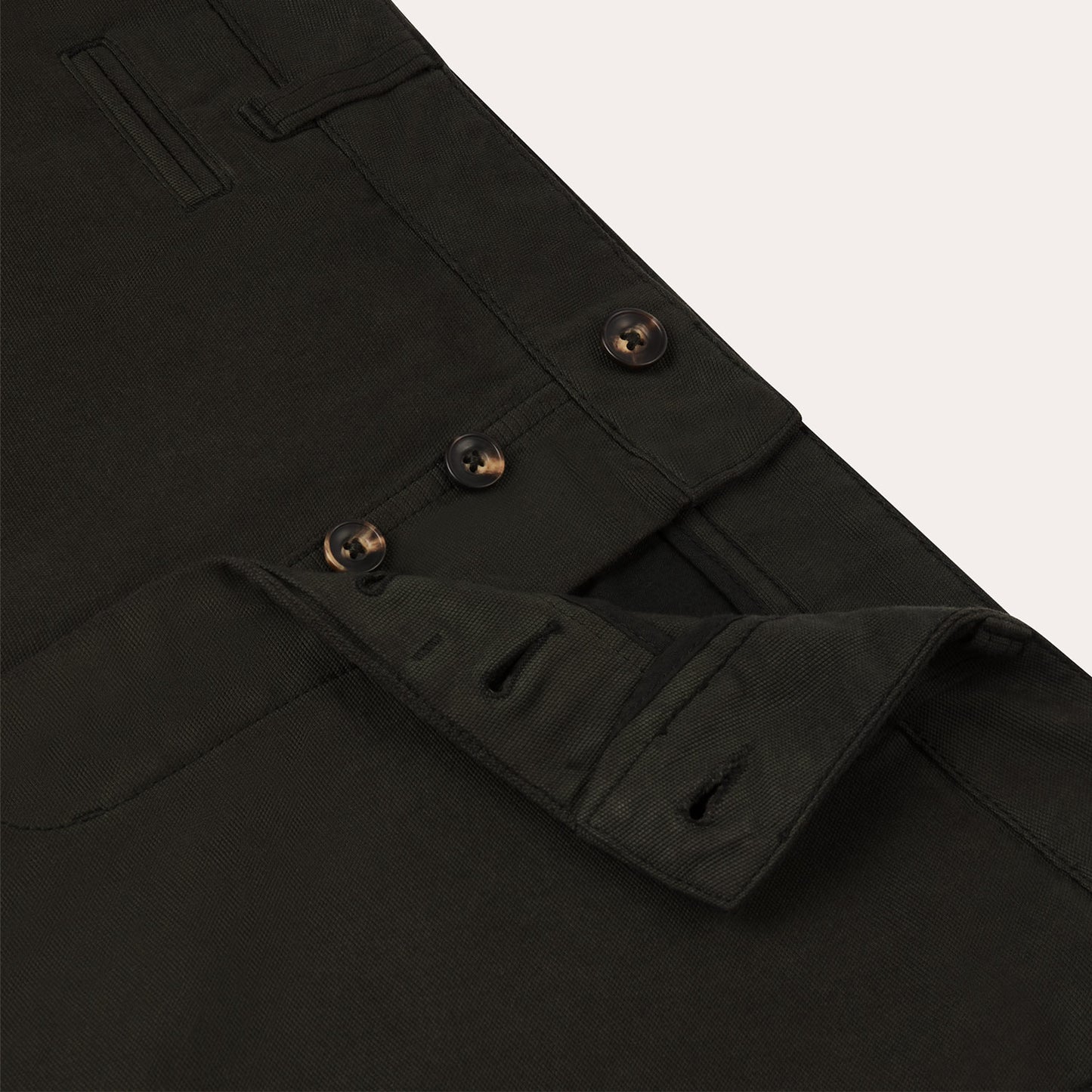 Pantalon large en coton kaki