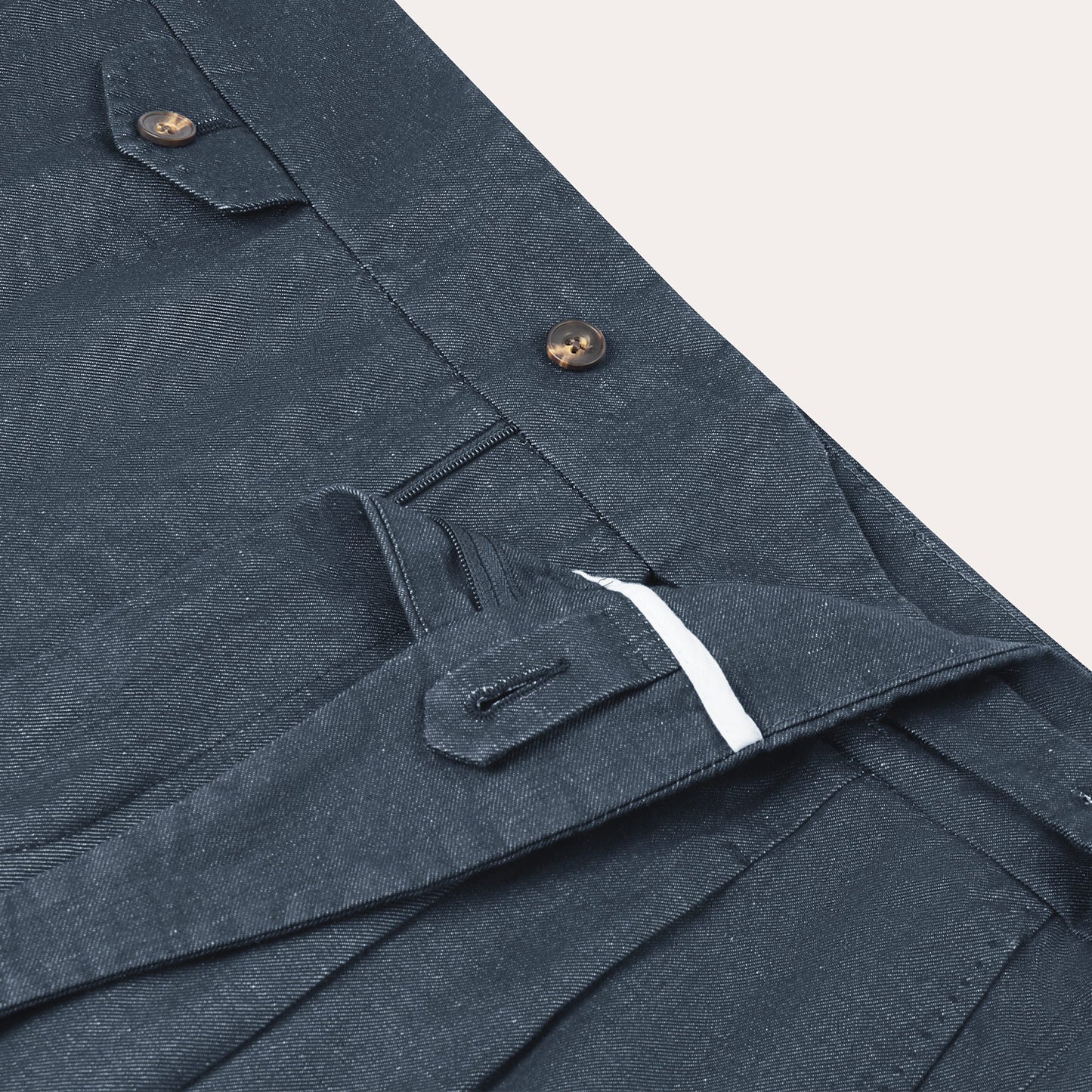 Blue Linen and Cotton Gurkha Trousers