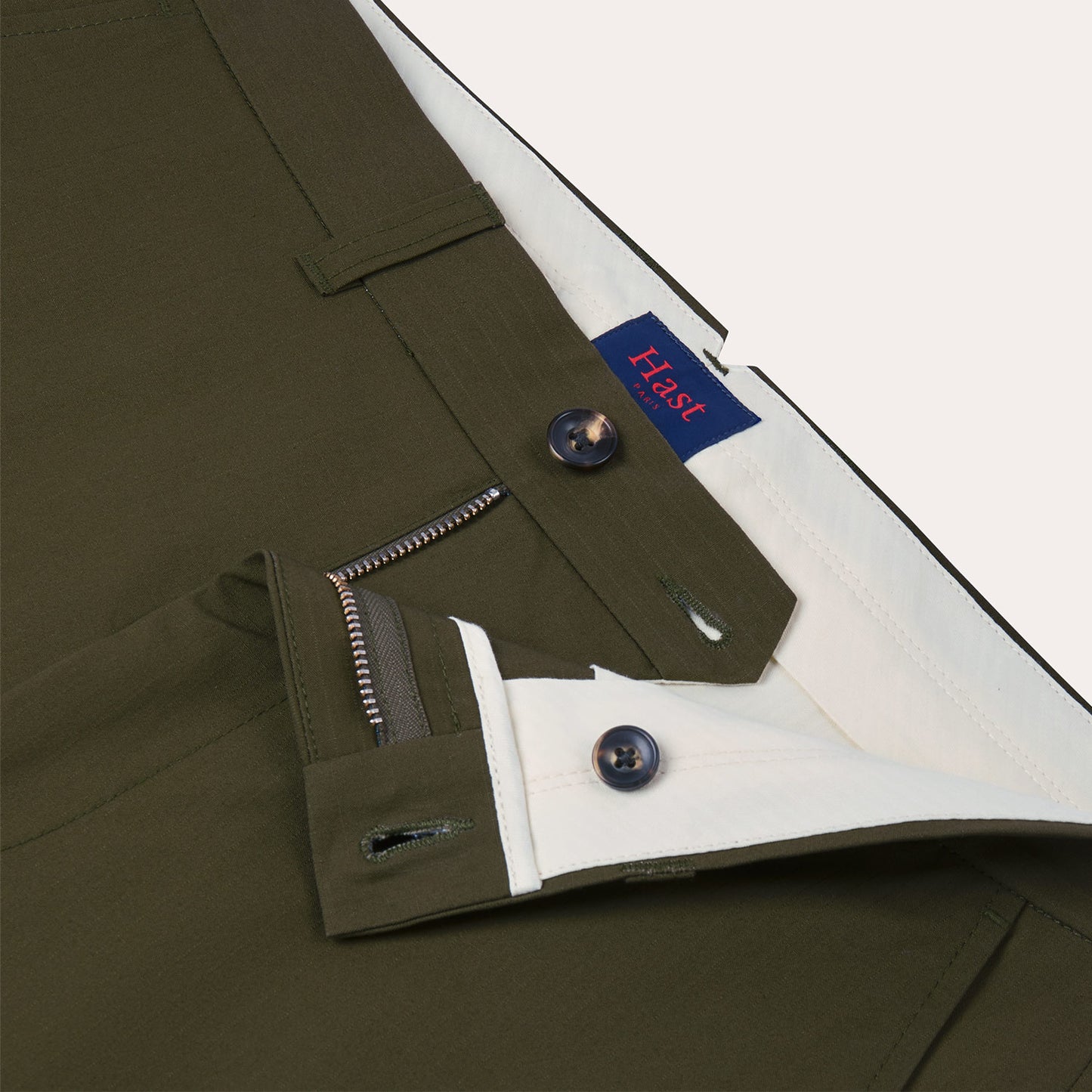 Pantalon cargo en ripstop japonais kaki