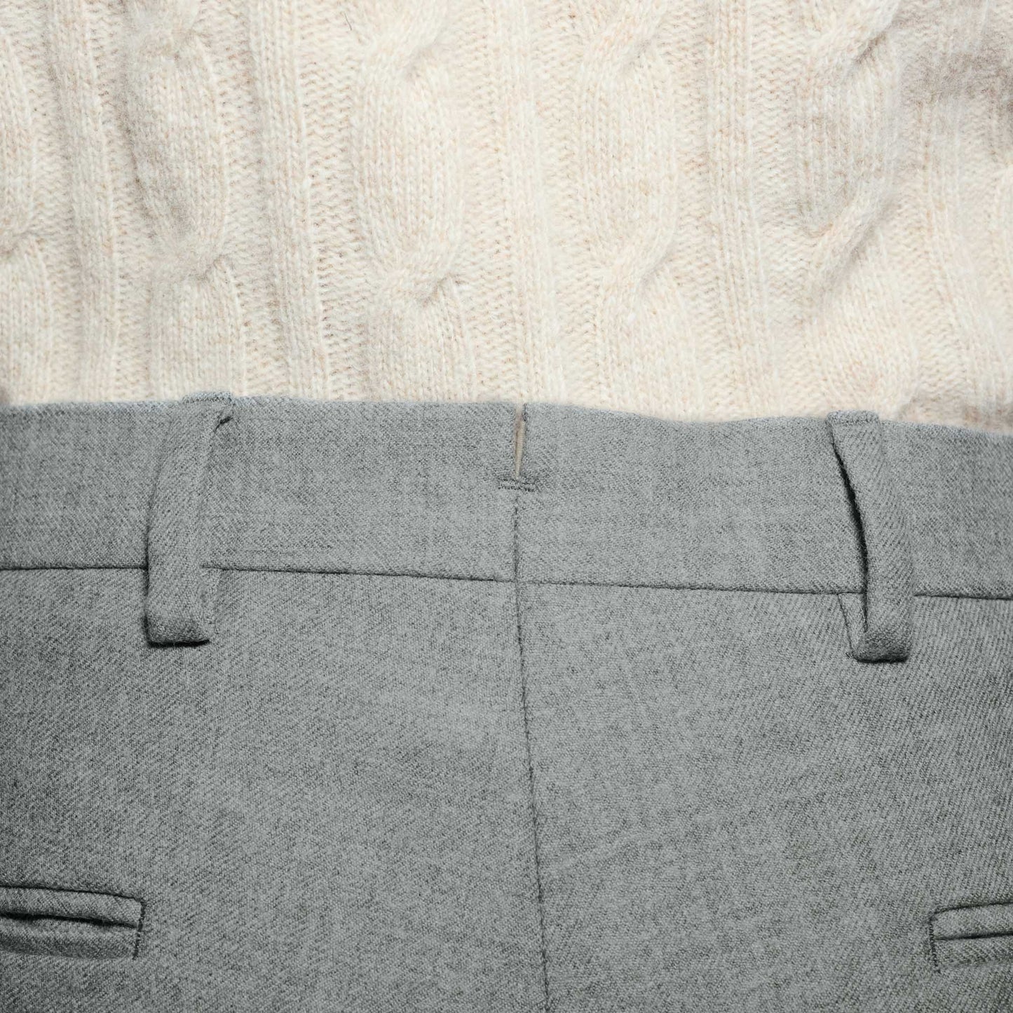 Gray wool flannel pants