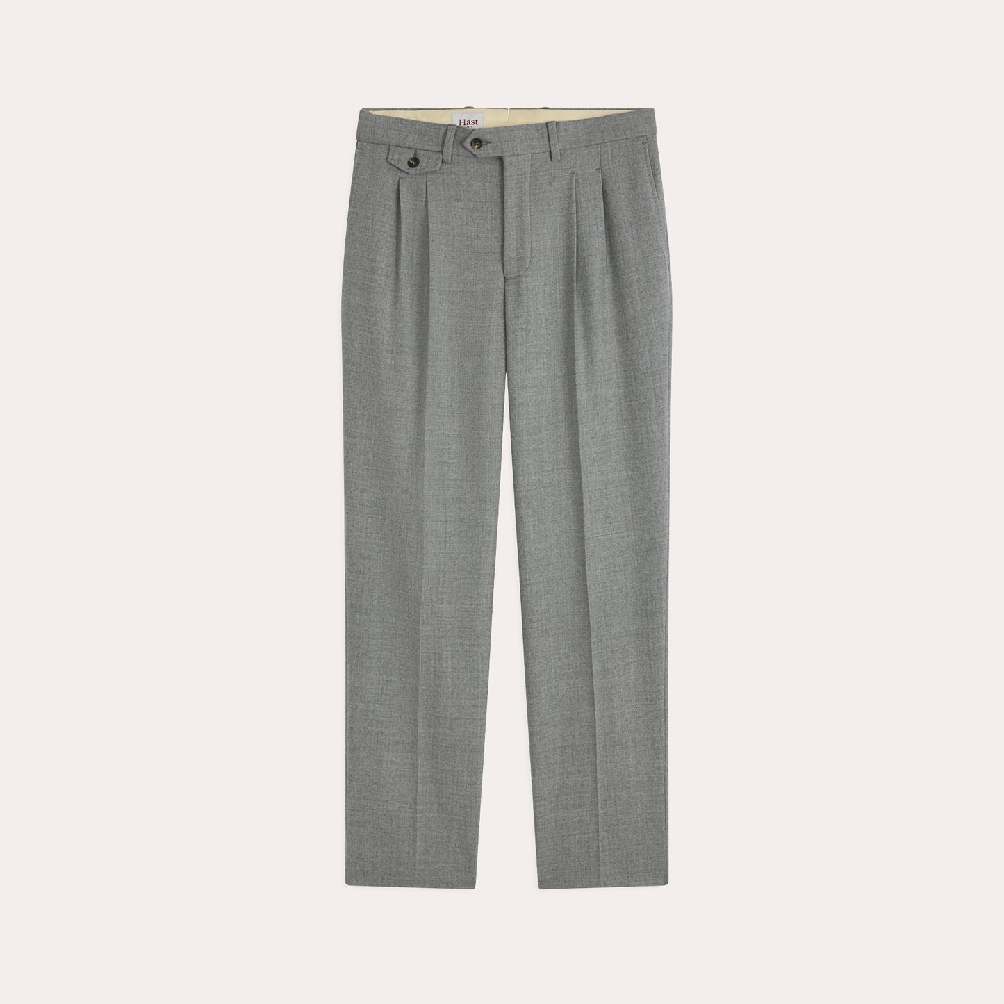 Pantalon double plis flanelle laine grise