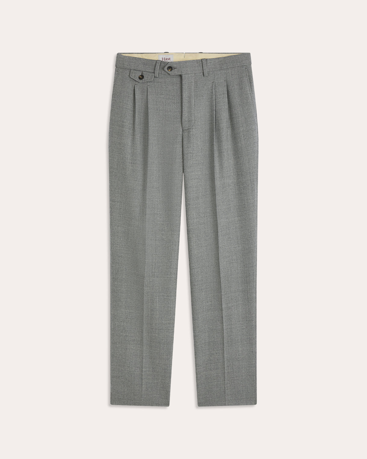 Anzug aus grauem Wollflanell mit Hose mit doppelten Bundfalten