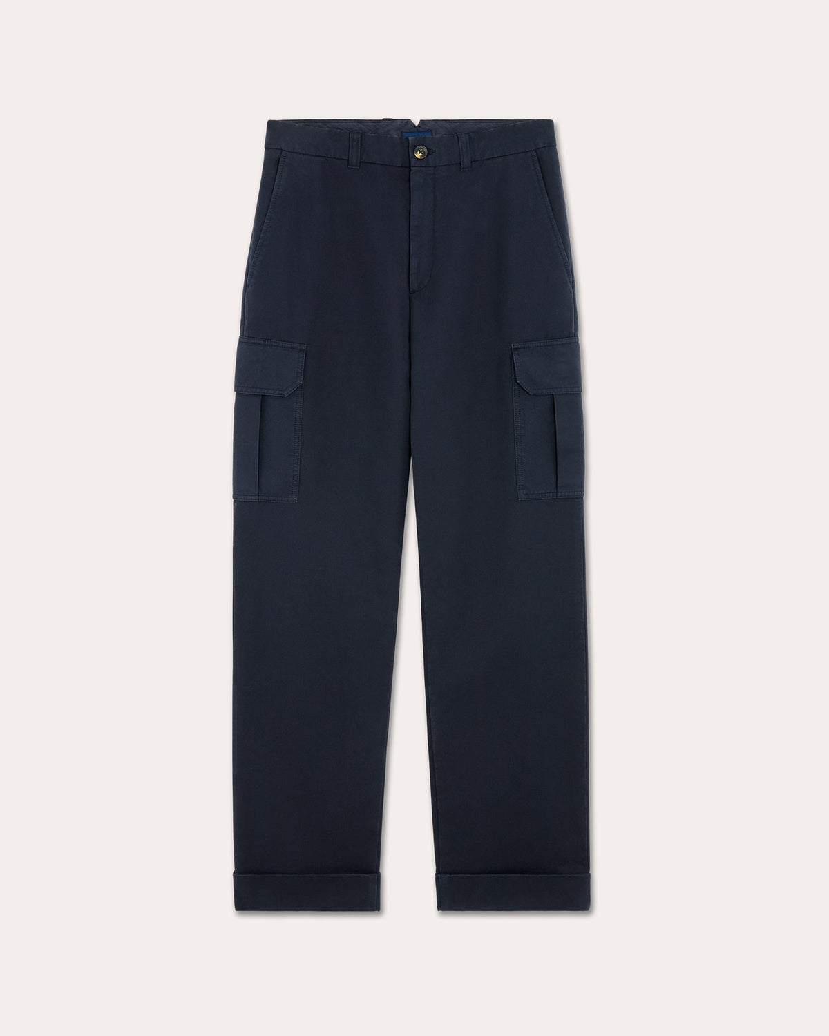 Navy cotton cargo trousers