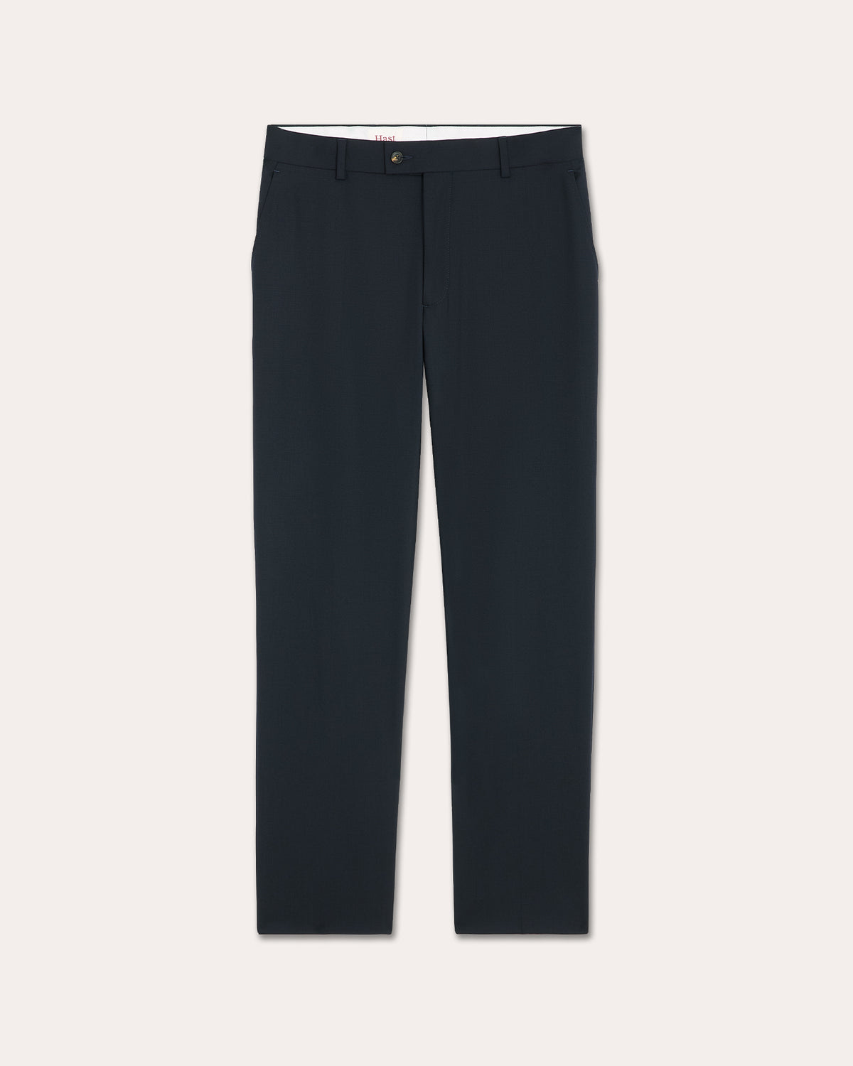 Formeller Anzug aus marineblauer Wolle mit gerader Hose