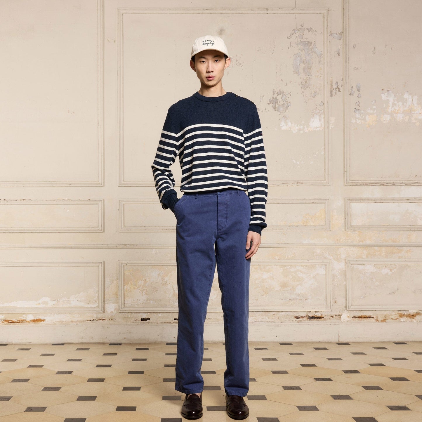 Pull marin lin-coton