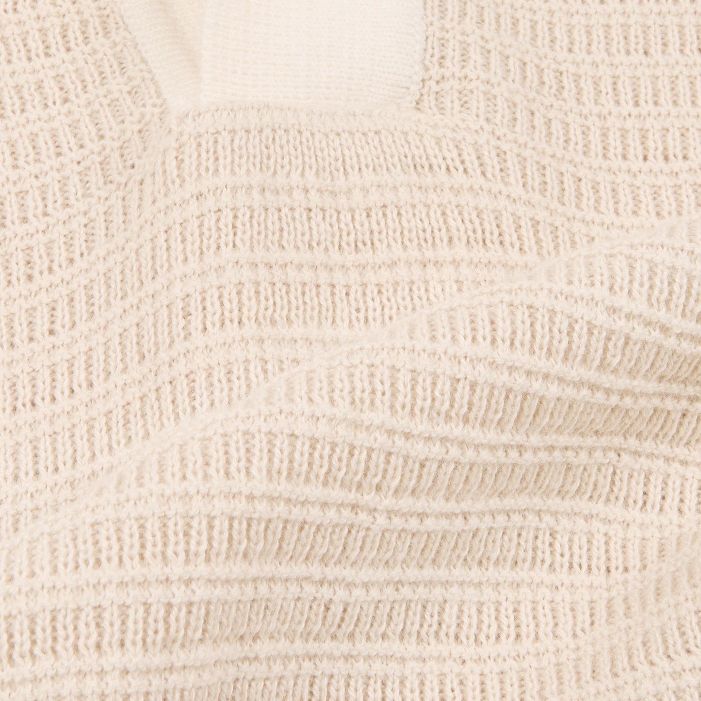 Polo en maille de coton sable et beige