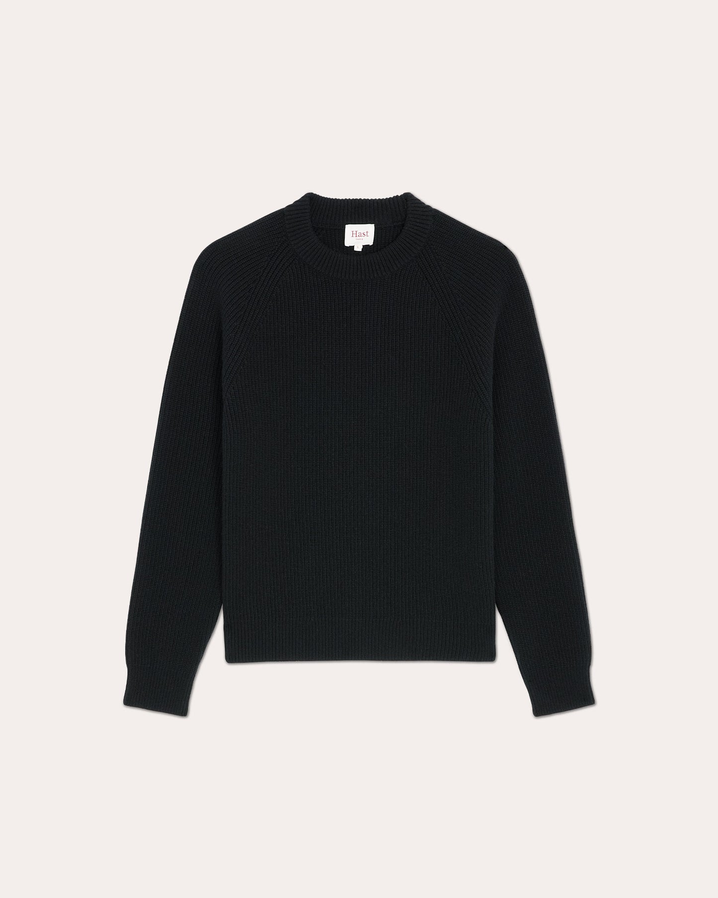 Pull col rond en laine vierge mérinos extrafine noir