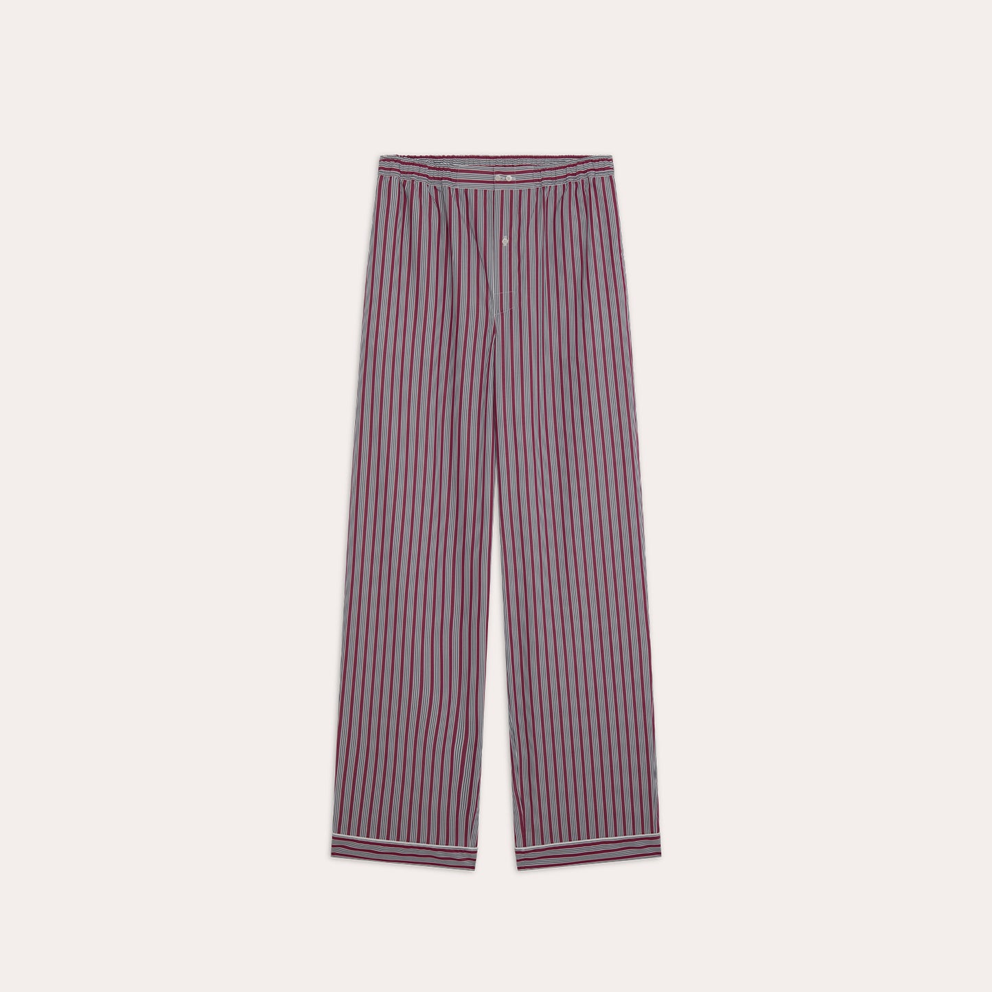 Burgundy and blue striped cotton pajamas