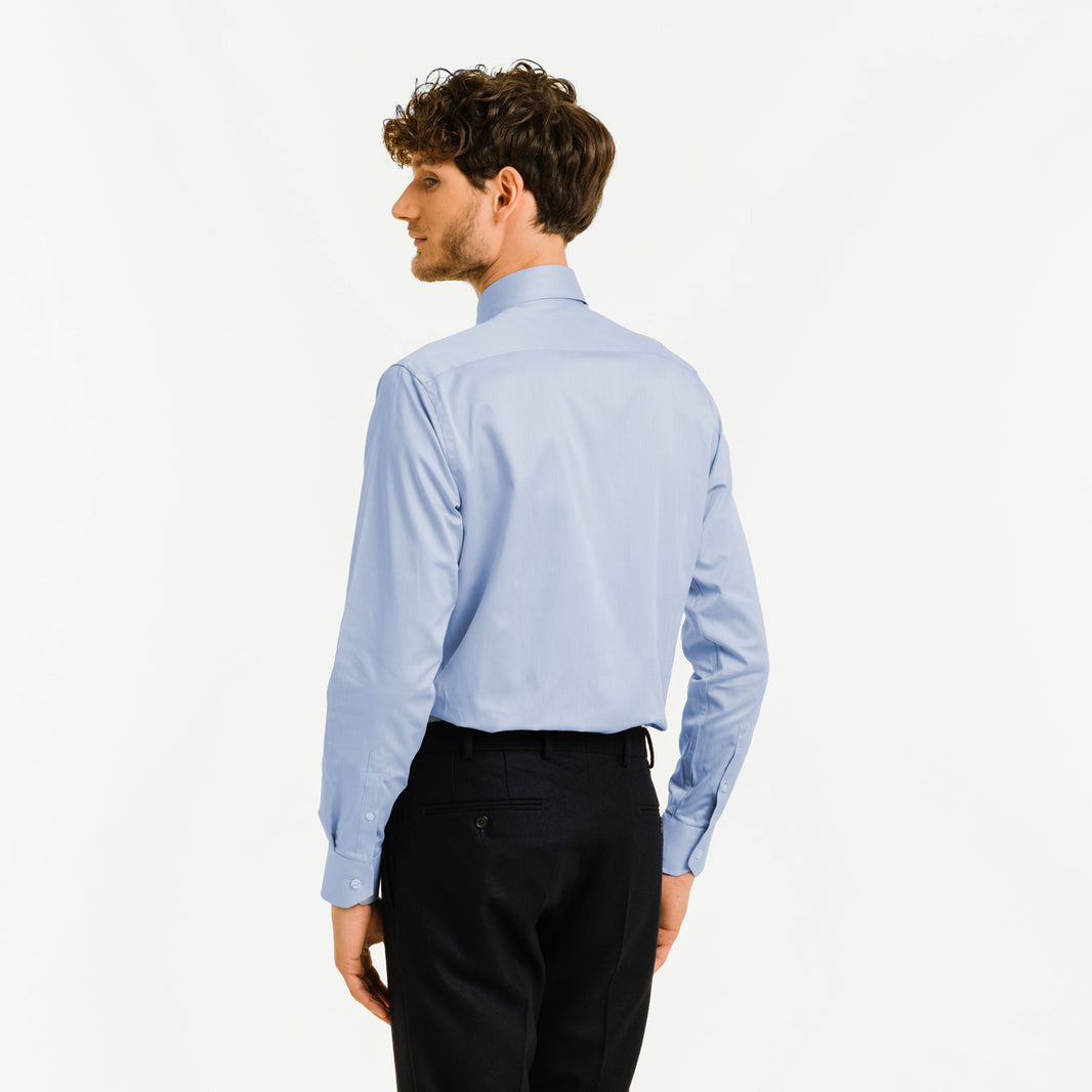 Blue double-twisted twill shirt