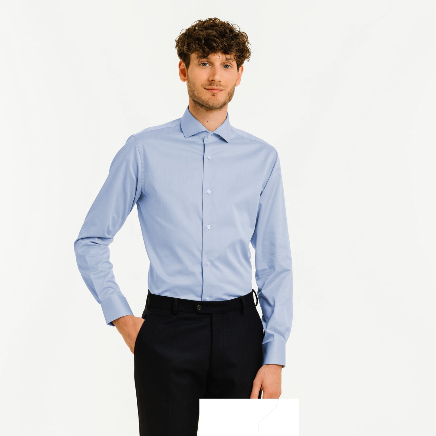 Blue double-twisted twill shirt