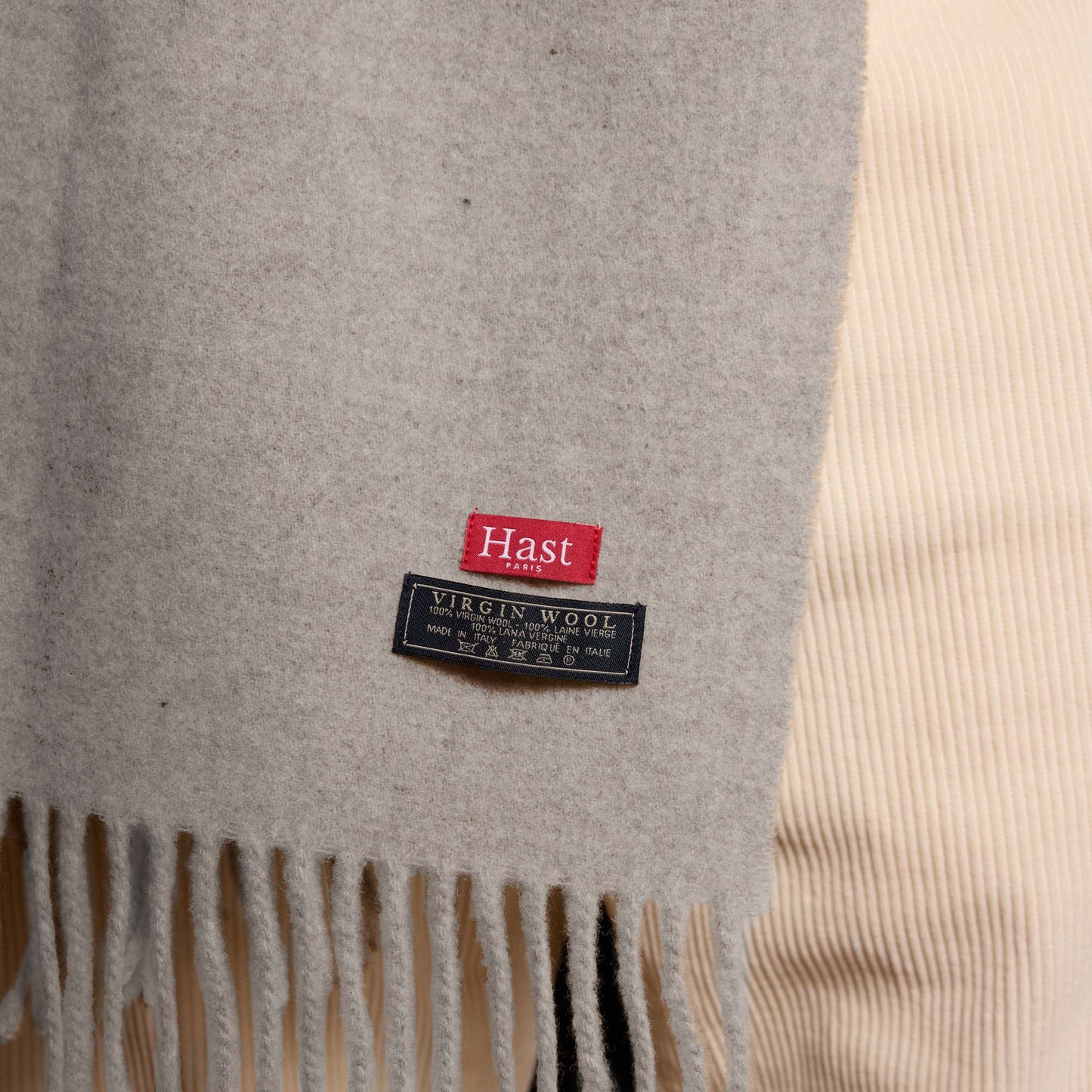 Echarpe en laine vierge beige