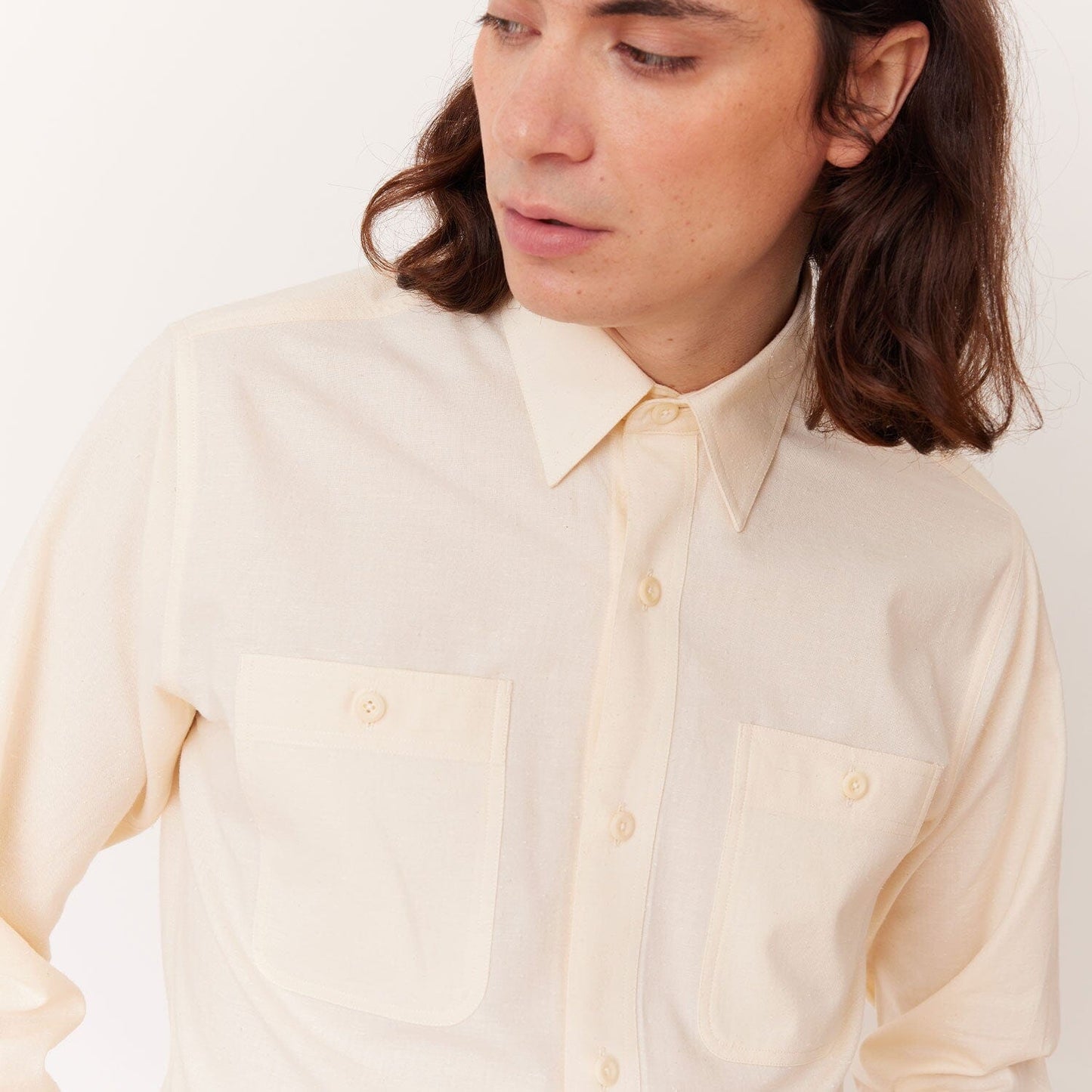 Chemise en coton écru