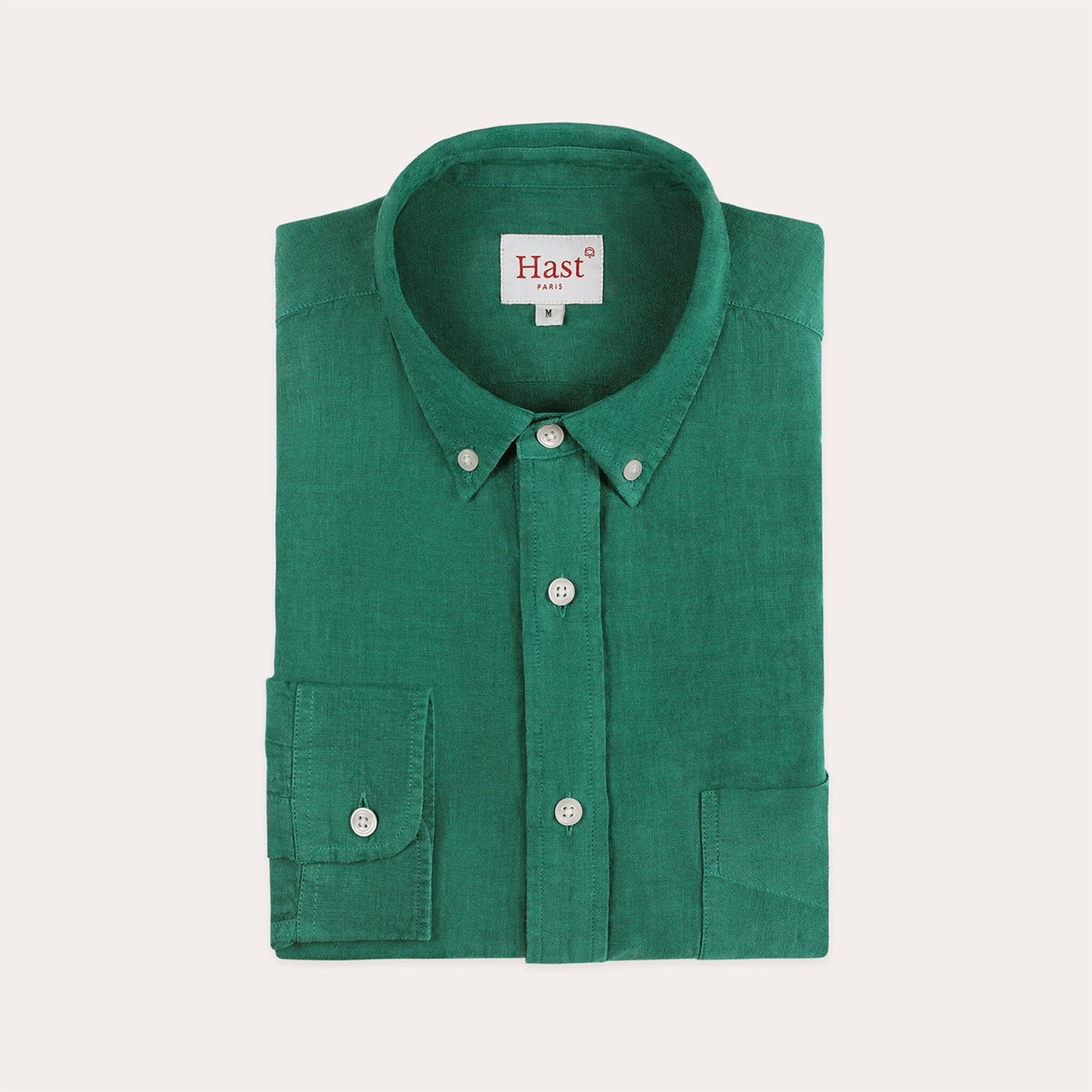 Chemise en lin vert émeraude