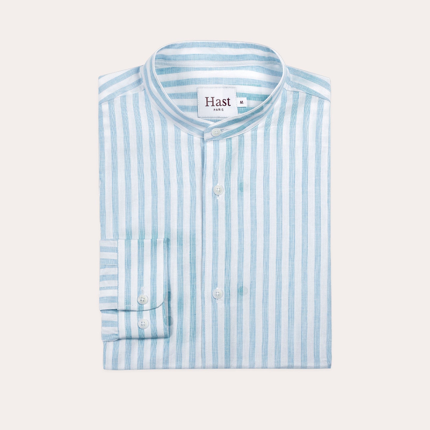 Chemise à rayures vert pâle