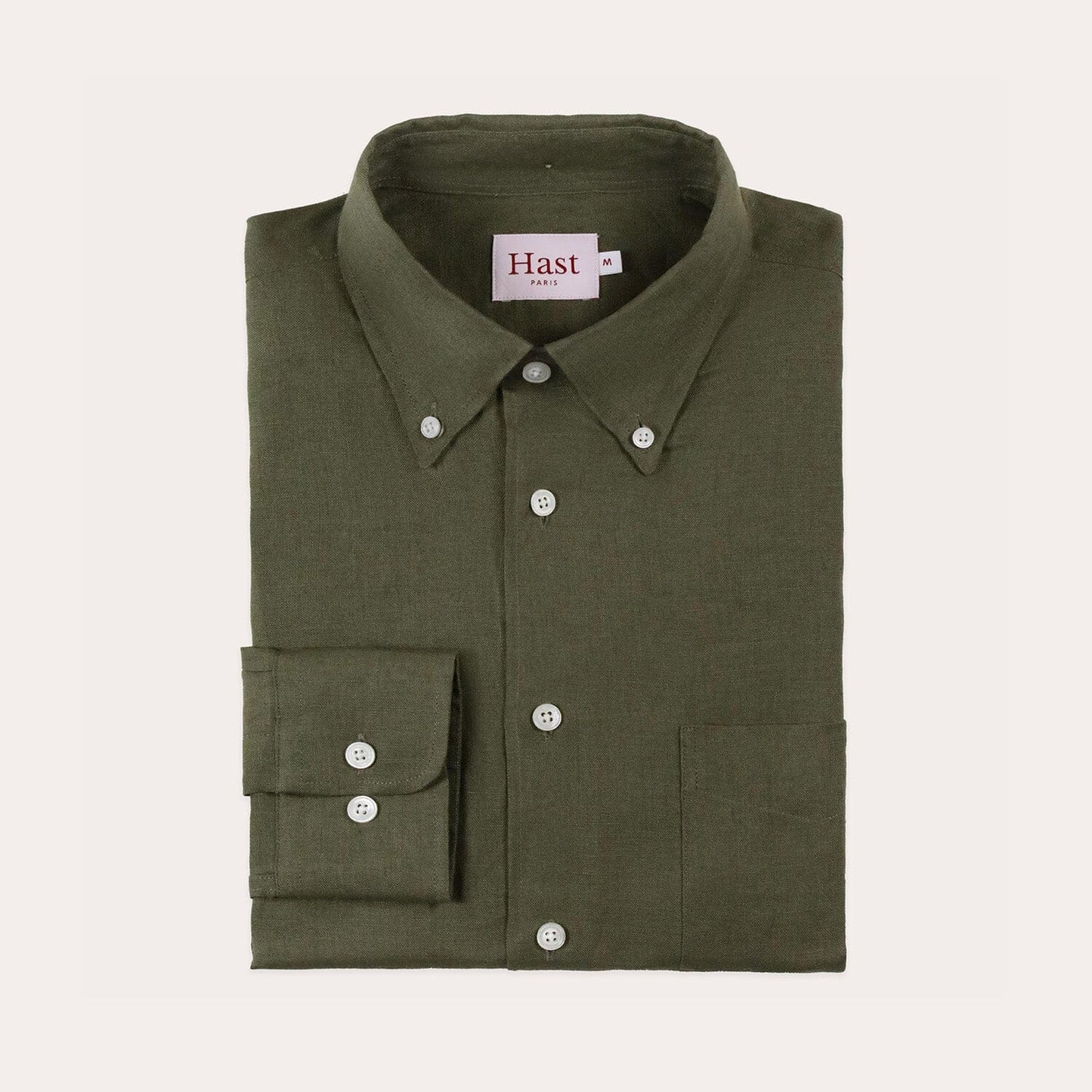 Chemise en lin kaki