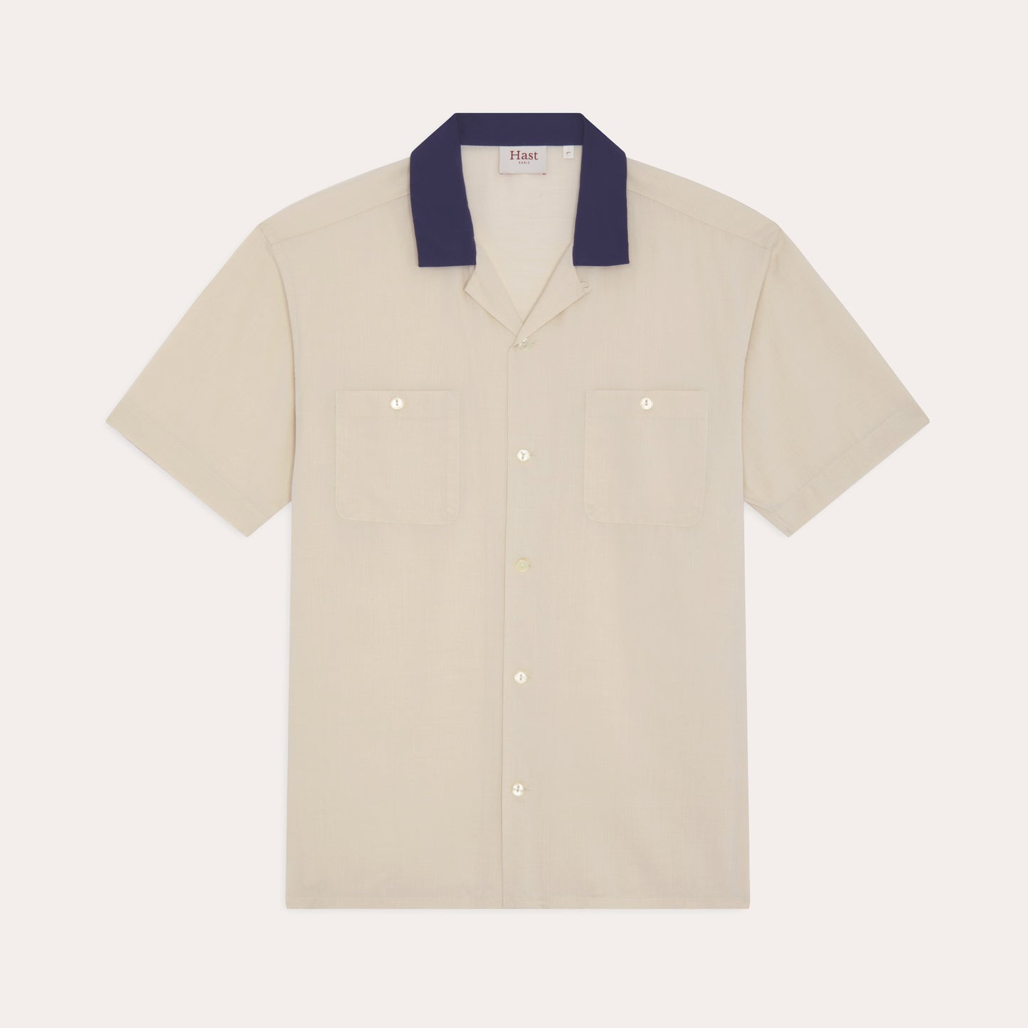 Chemise manches courtes tencel écrue