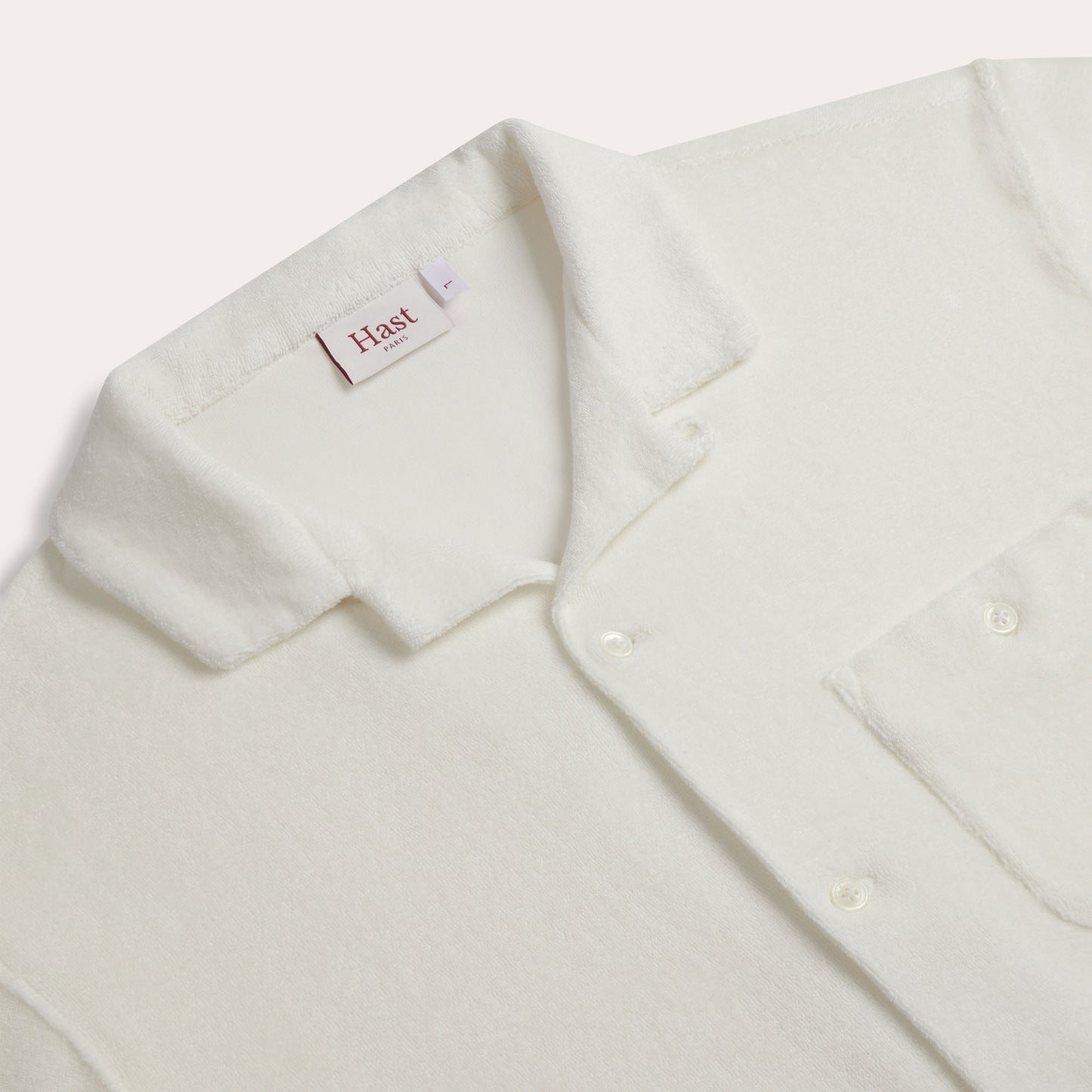 Chemise manches courtes éponge écrue