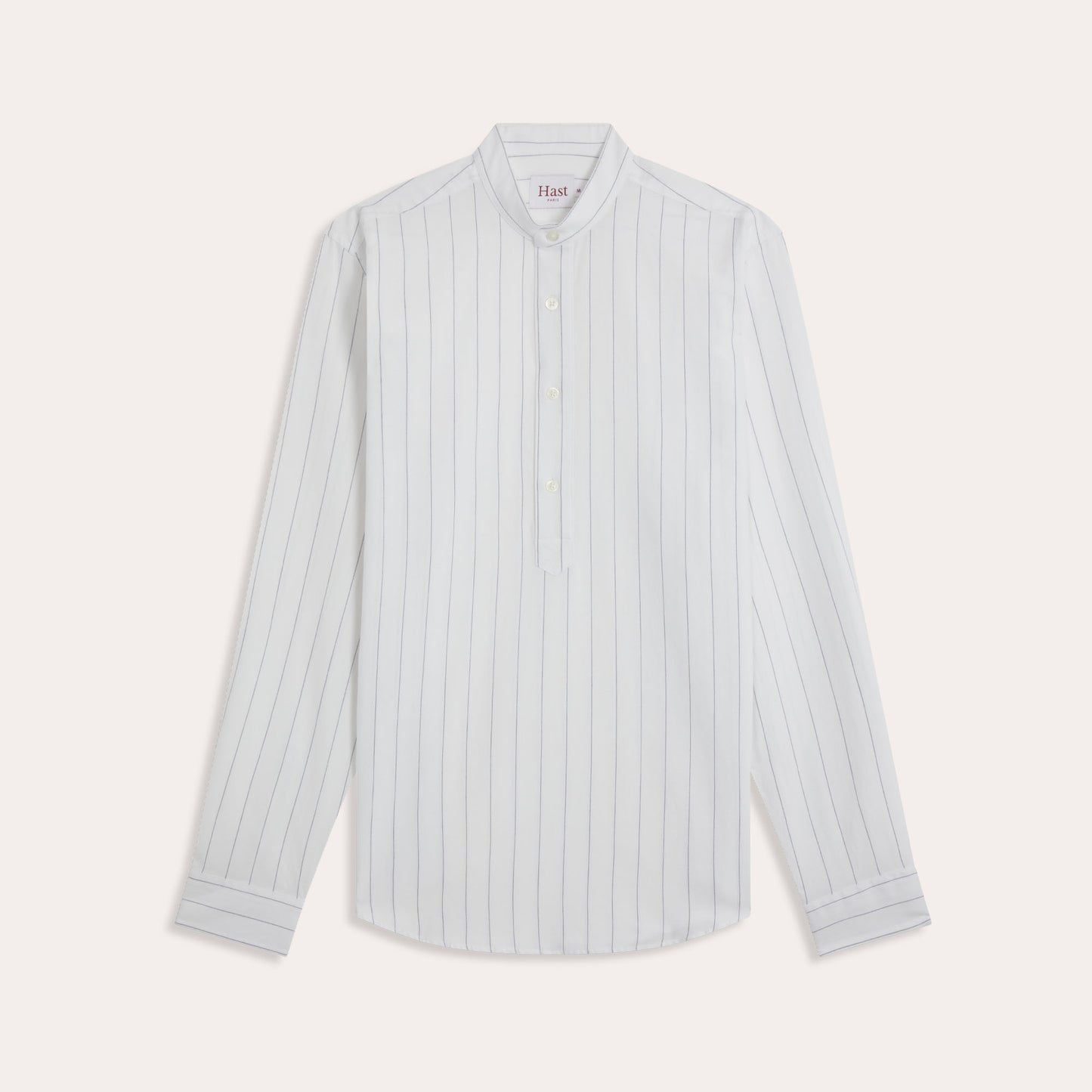 Chemise en coton écrue à rayures marine