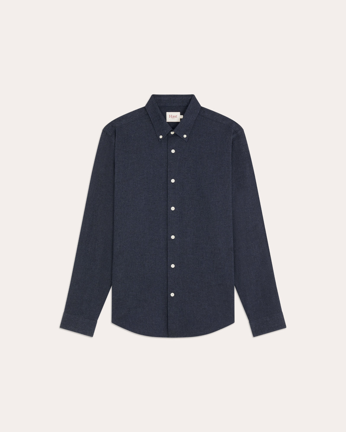 Midnight blue micro-herringbone flannel shirt
