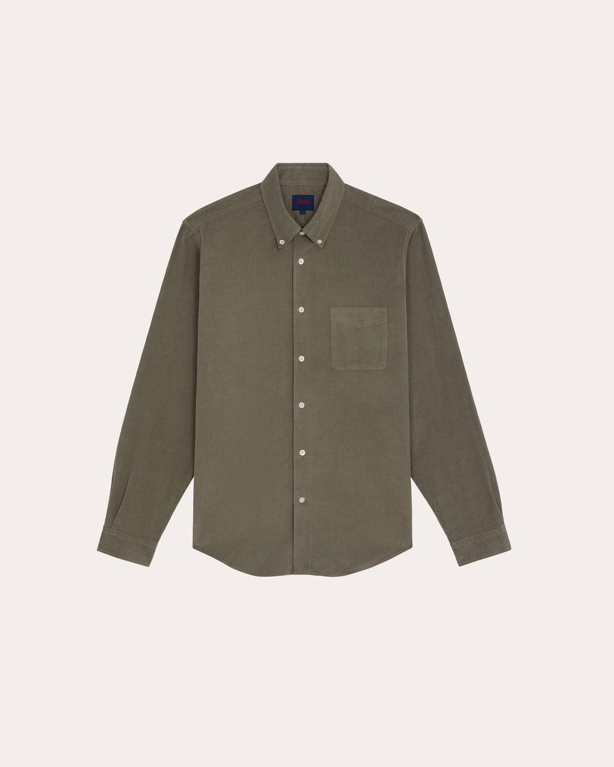 Chemise décontractée en velours côtelé vert sauge