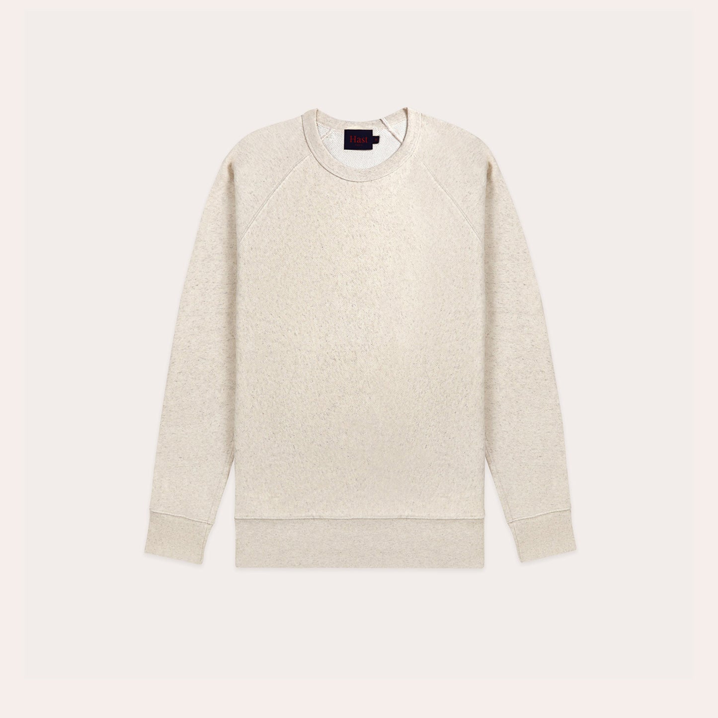 Sweatshirt in organic cotton and mottled ecru linen