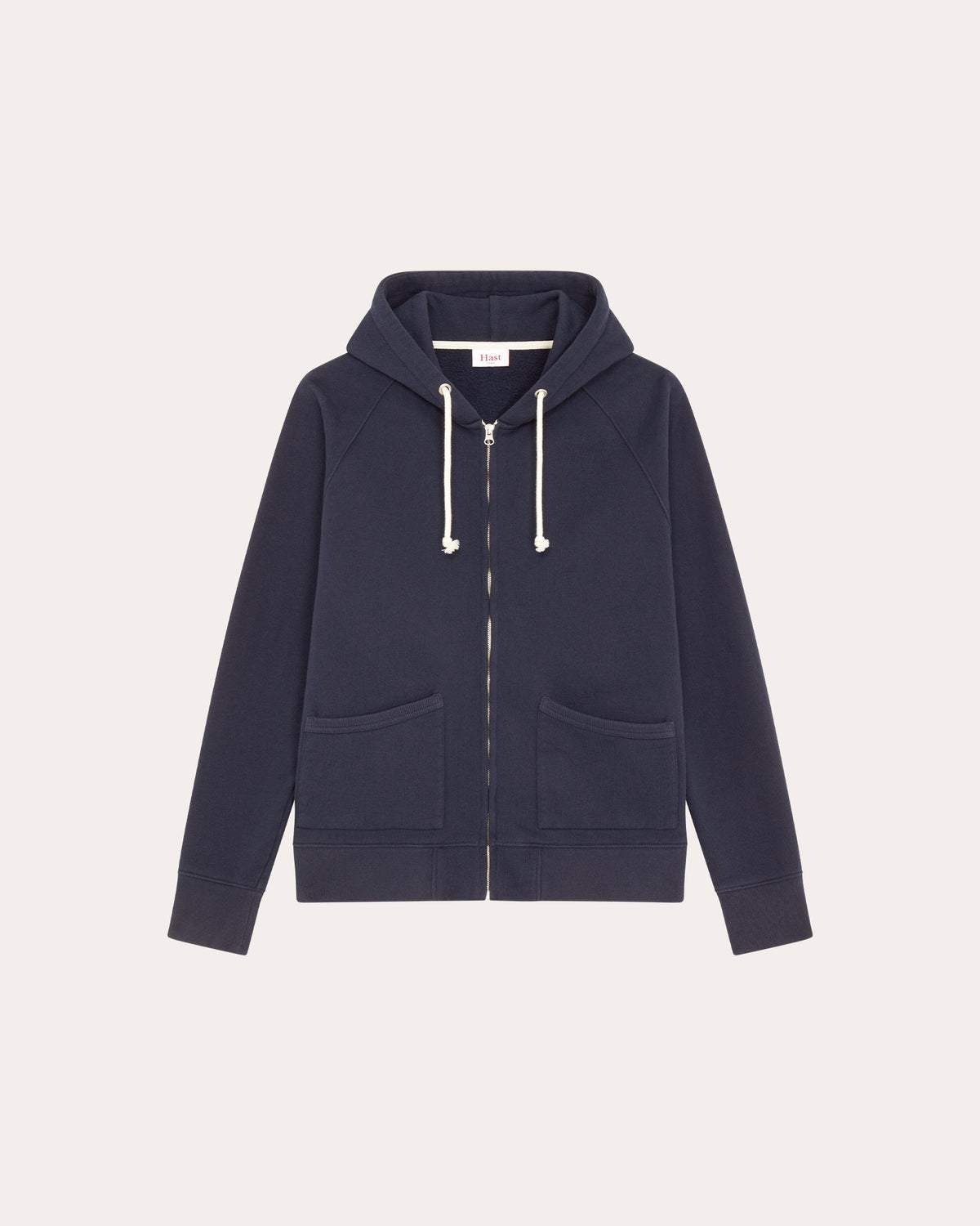 Marineblauer Sweatshirt mit Reißverschluss und Kapuze